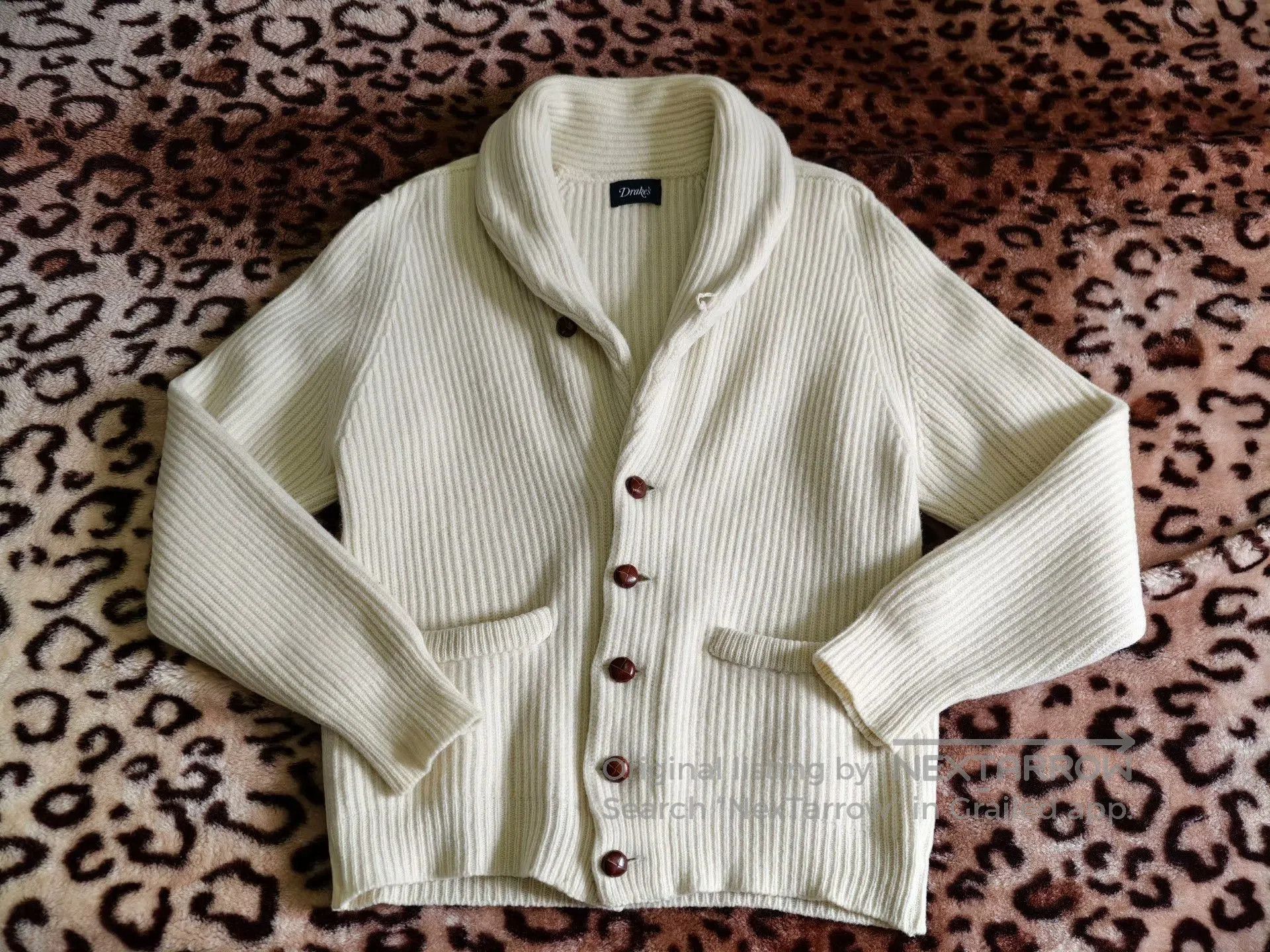 Drake's Drakes Virgin Wool Shawl Collar Sweater. Size US XXS / EU 40 - 4 Thumbnail