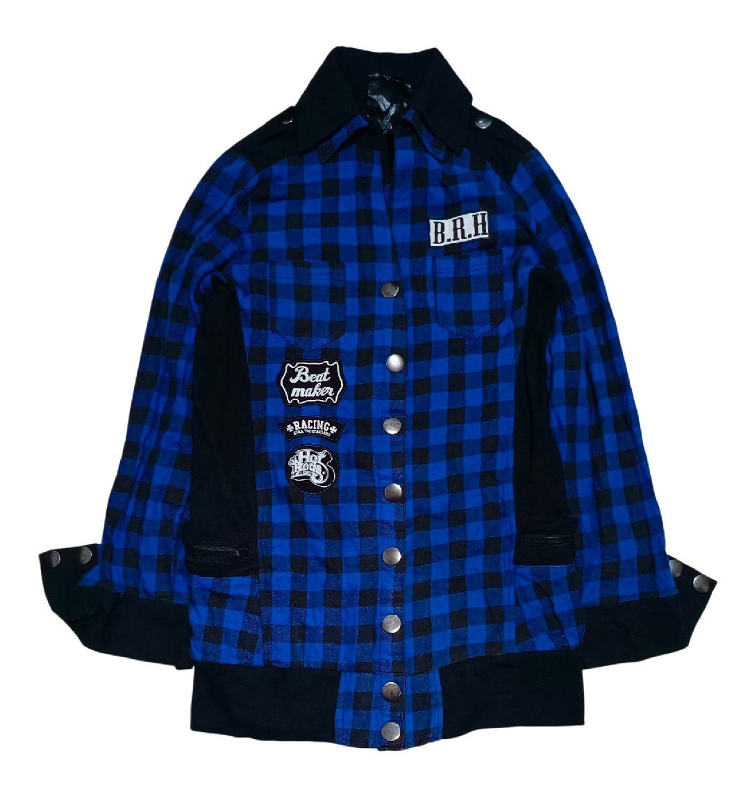 20471120 × If Six Was Nine × Japanese Brand Double Collar Flannel Pacth Punk Ghotic Bondage Jacket Size M / US 6-8 / IT 42-44 - 1 Thumbnail