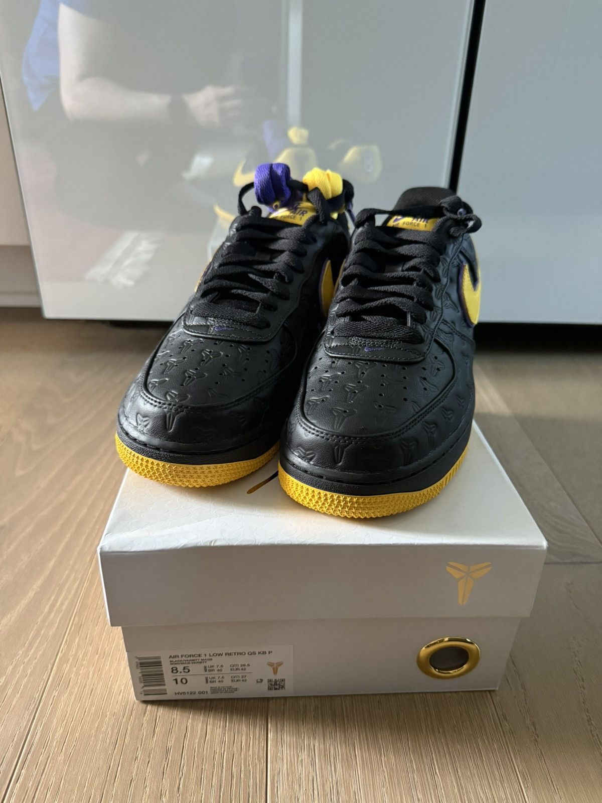Nike Kobe x Nike Air Force 1 Low ‘Lakers Away’ 5555/8000 Sz 8.5 Size US 8.5 / EU 41-42 - 4 Thumbnail