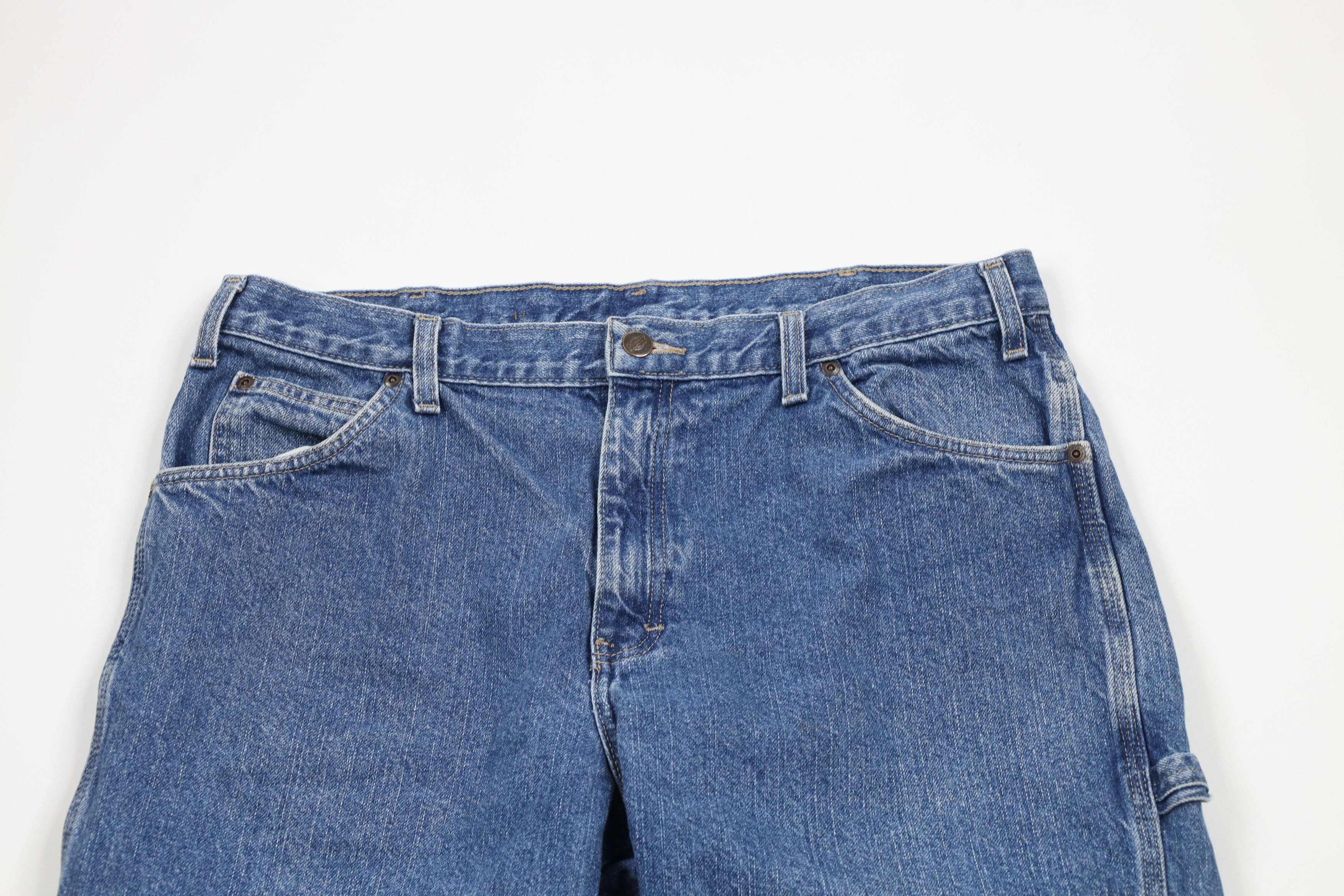 Dickies × Vintage Vintage Dickies Spell Out Wide Leg Dungaree Denim Jeans Size US 36 / EU 52 - 2 Thumbnail
