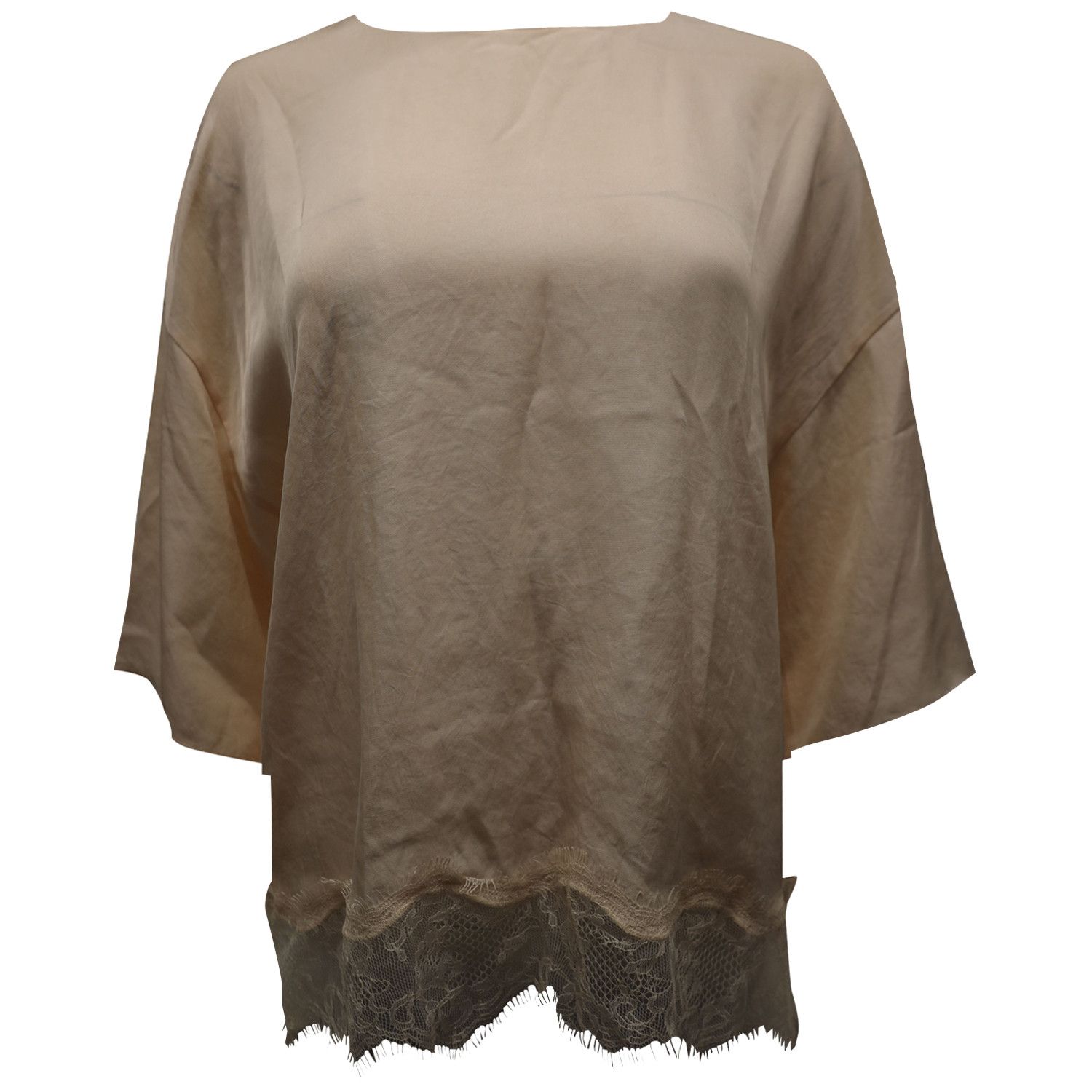 Vince Vince Lace Trim Top in Beige Triacetate Size L / US 10 / IT 46 - 1 Thumbnail