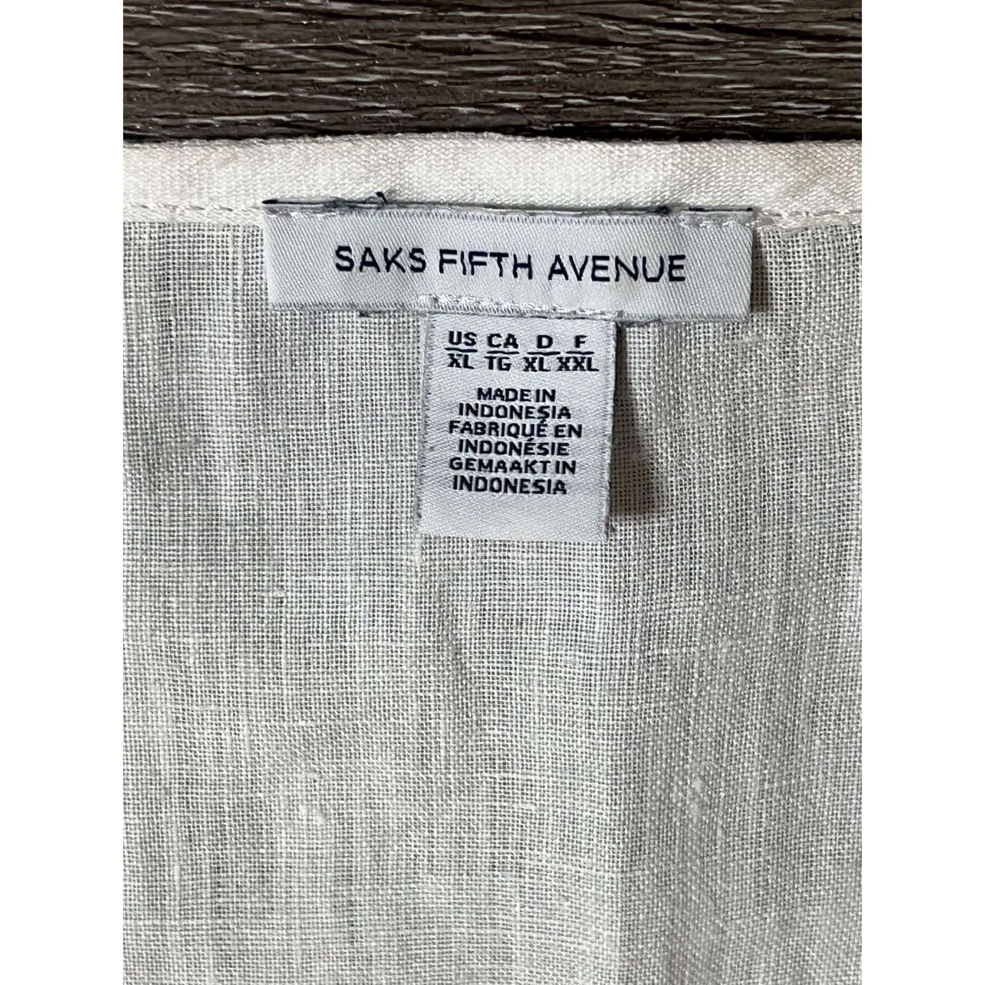 Saks Fifth Avenue Saks Fifth Avenue White Linen High-Low Tank Top Womens XL Size XL / US 12-14 / IT 48-50 - 5 Thumbnail