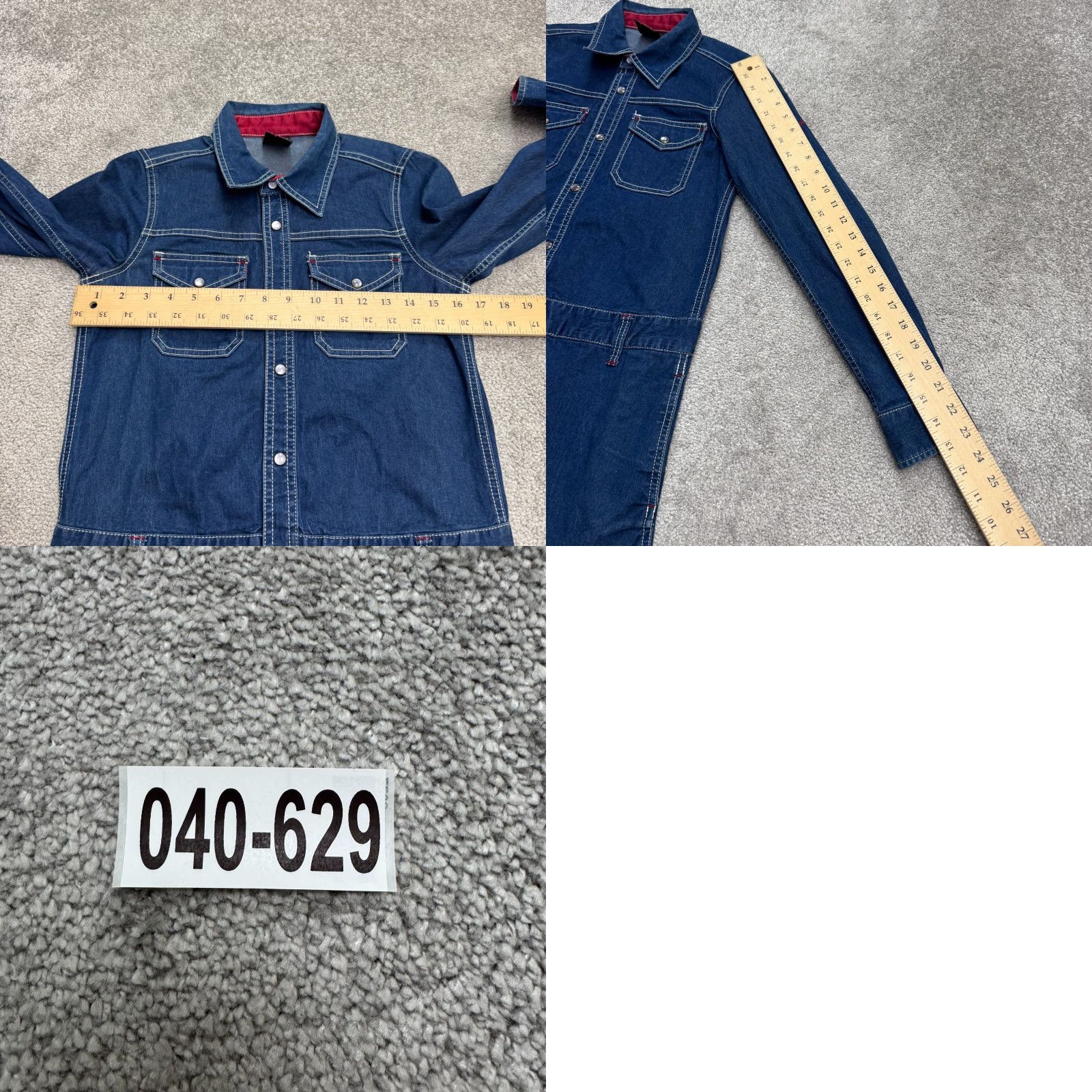 Vintage X-Girl Denim Pearl Snap Button Down Shirt Dress Womens S Blue Long Sleeve Shirt Dress Size S / US 4 / IT 40 - 10 Thumbnail
