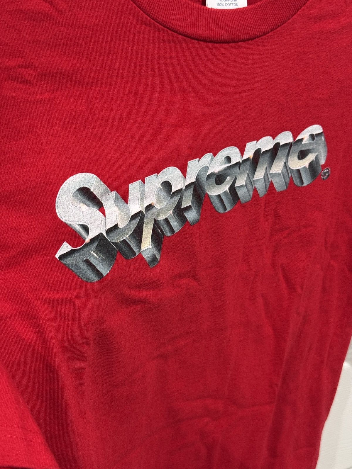 Supreme Supreme Mens Chrome Logo Red T-Shirt Tee Size M Medium Size US M / EU 48-50 / 2 - 4 Thumbnail