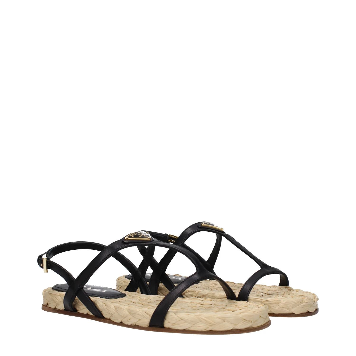Prada ob1o1e1124 Leather Sandals in Black Size US 6 / IT 36 - 2 Thumbnail