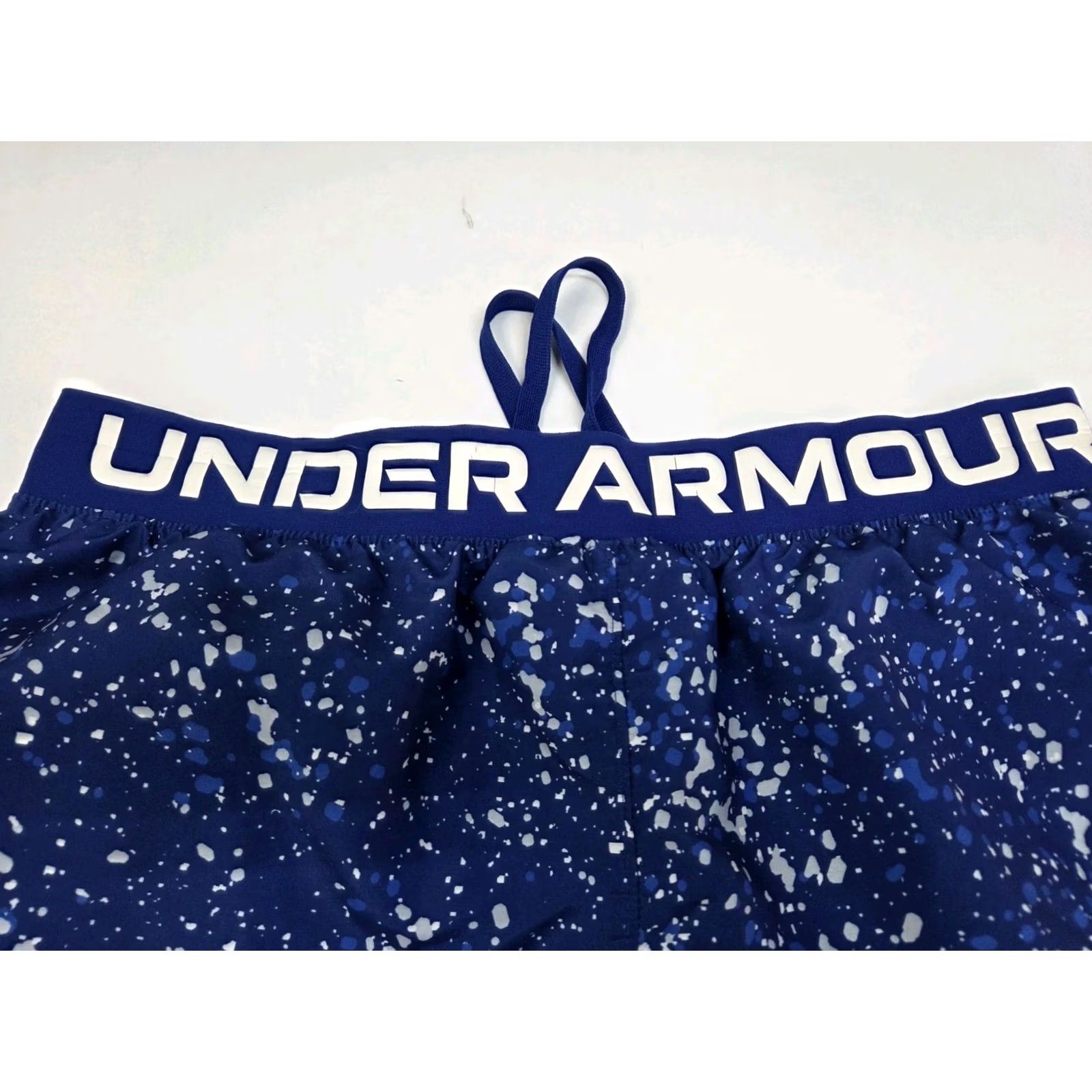 Under Armour Under Armour Mens Loose Running Shorts Pockets Drawstring Size Large Blue/White (8193) Size US 33 - 4 Thumbnail