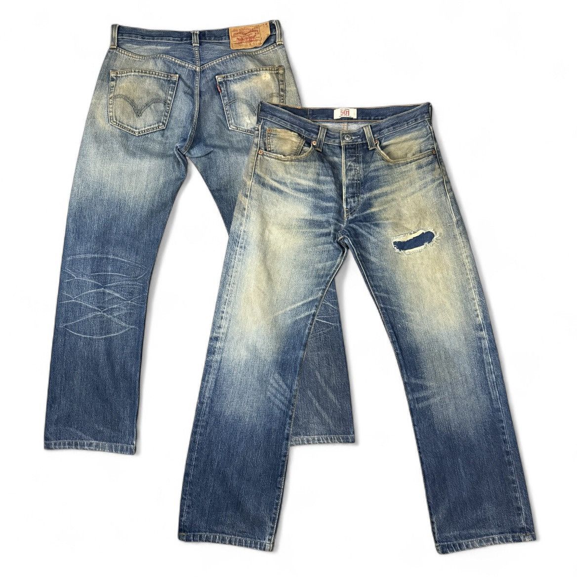 🔥 Vintage Distressed Y2K Levis 501 Straight Denim