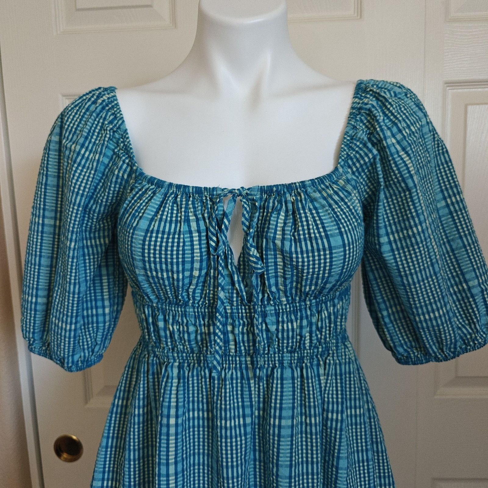 Rails RAILS Brenda Check Cotton Blend Seersucker Mini dress sz XS Size XS / US 0-2 / IT 36-38 - 3 Thumbnail