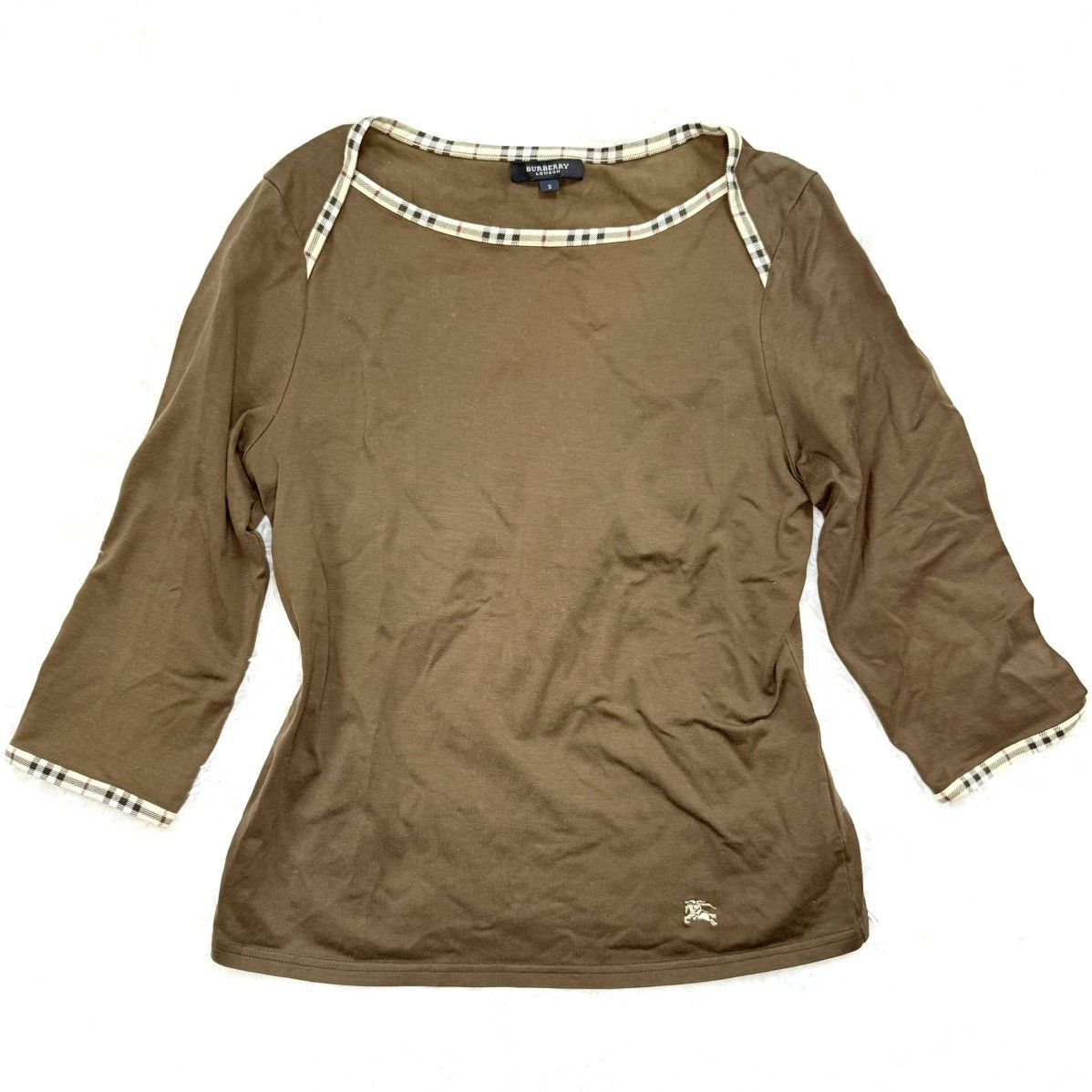 Burberry Burberry Women 3/4 sleeve tops Nova Check Brown Horse Size M / US 6-8 / IT 42-44 - 1 Thumbnail