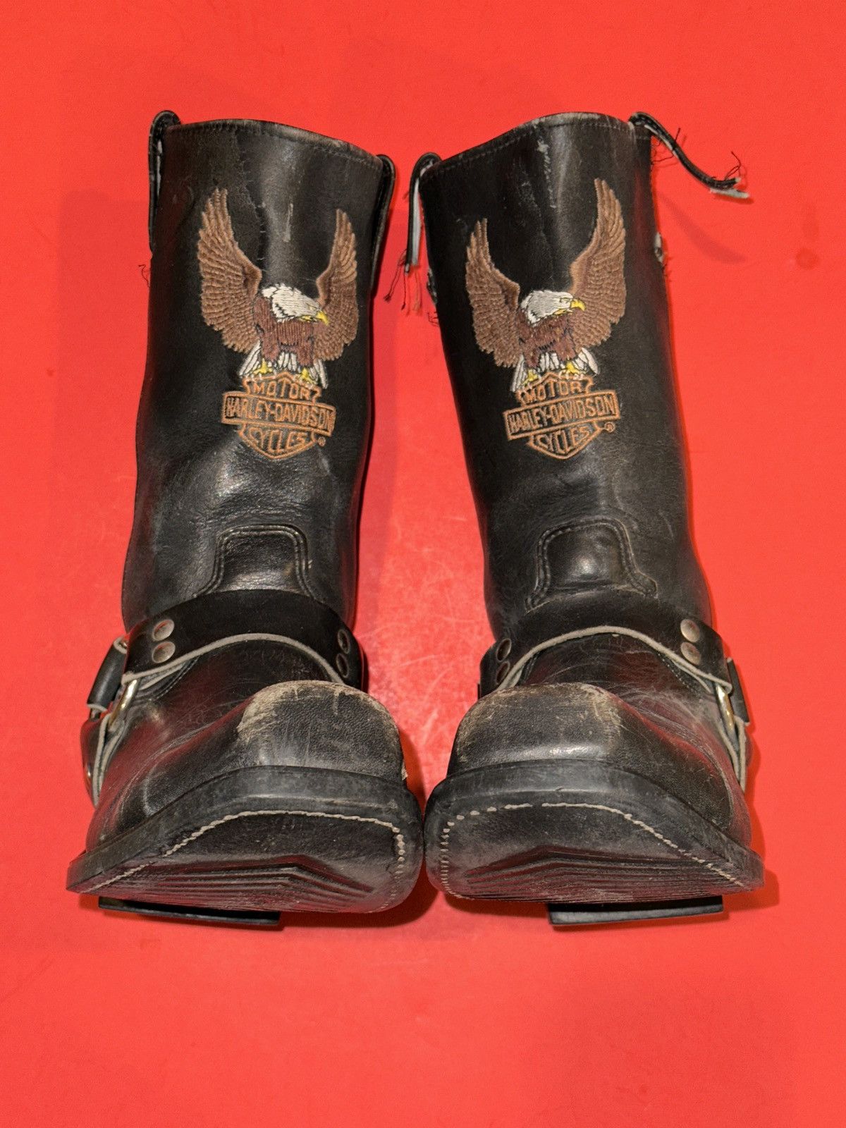 Harley Davidson Harley Davidson Black Leather Square Toe Eagle Boot Men 8.5 Size US 8.5 / EU 41-42 - 1 Thumbnail