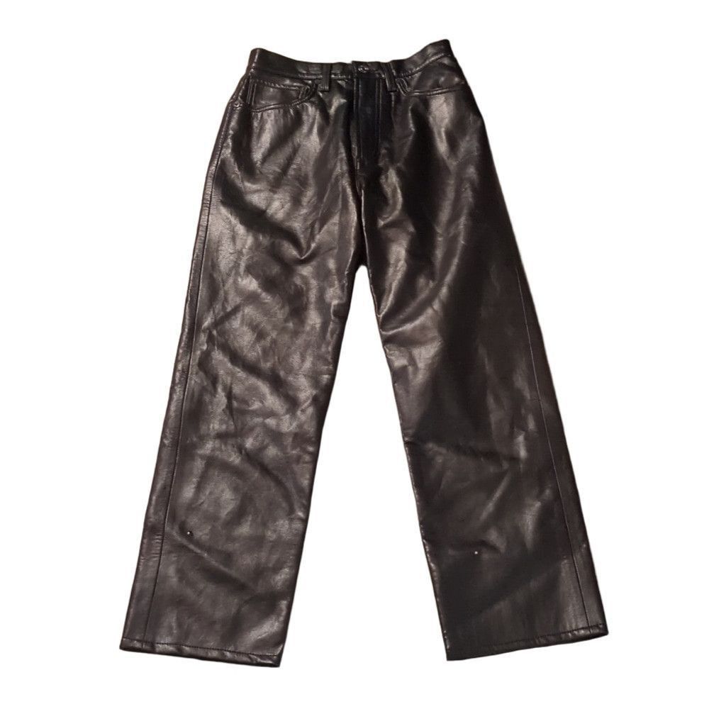 Agolde Agolde Recycle Leather 90's Pinch Waist In Detox Black Sz 26 Size 26" / US 2 / IT 38 - 1 Thumbnail