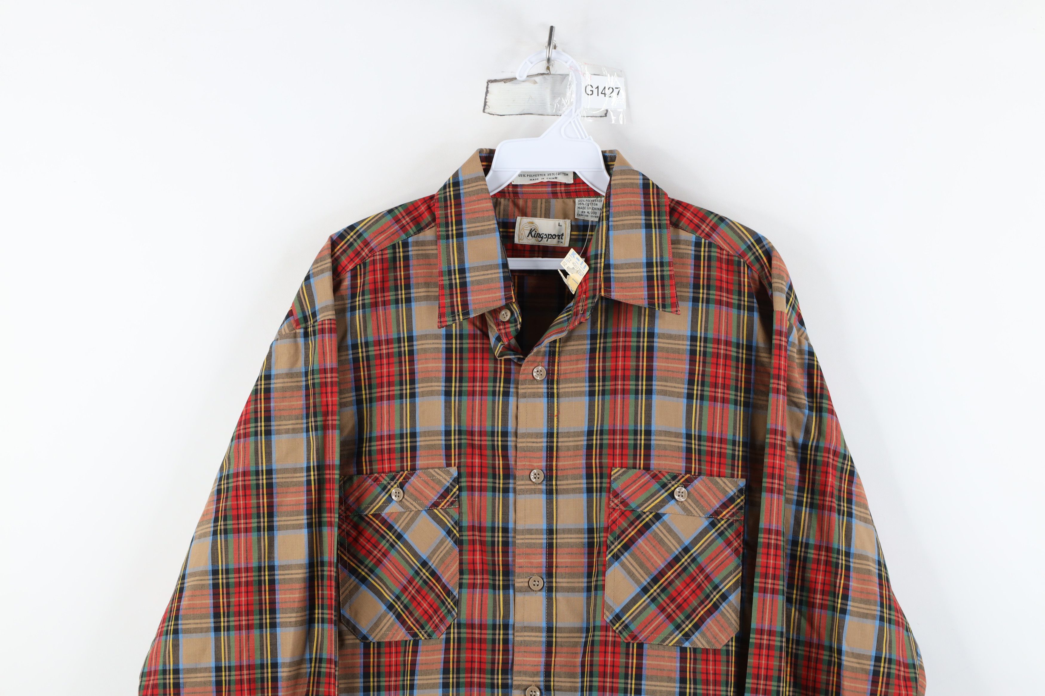 Vintage Deadstock Vintage 70s Streetwear Plaid Collared Button Shirt Size US L / EU 52-54 / 3 - 2 Thumbnail
