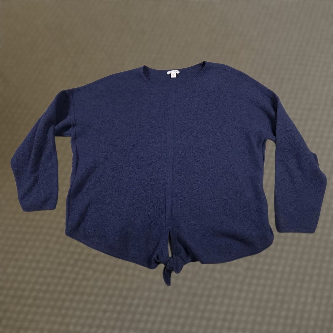 J. Jill VINTAGE J Jill Sweater Womens 2X Blue Knit Pullover Tie Front Long Sleeve Casual Top Size XXL / US 16-18 / IT 52-54 - 1 Thumbnail