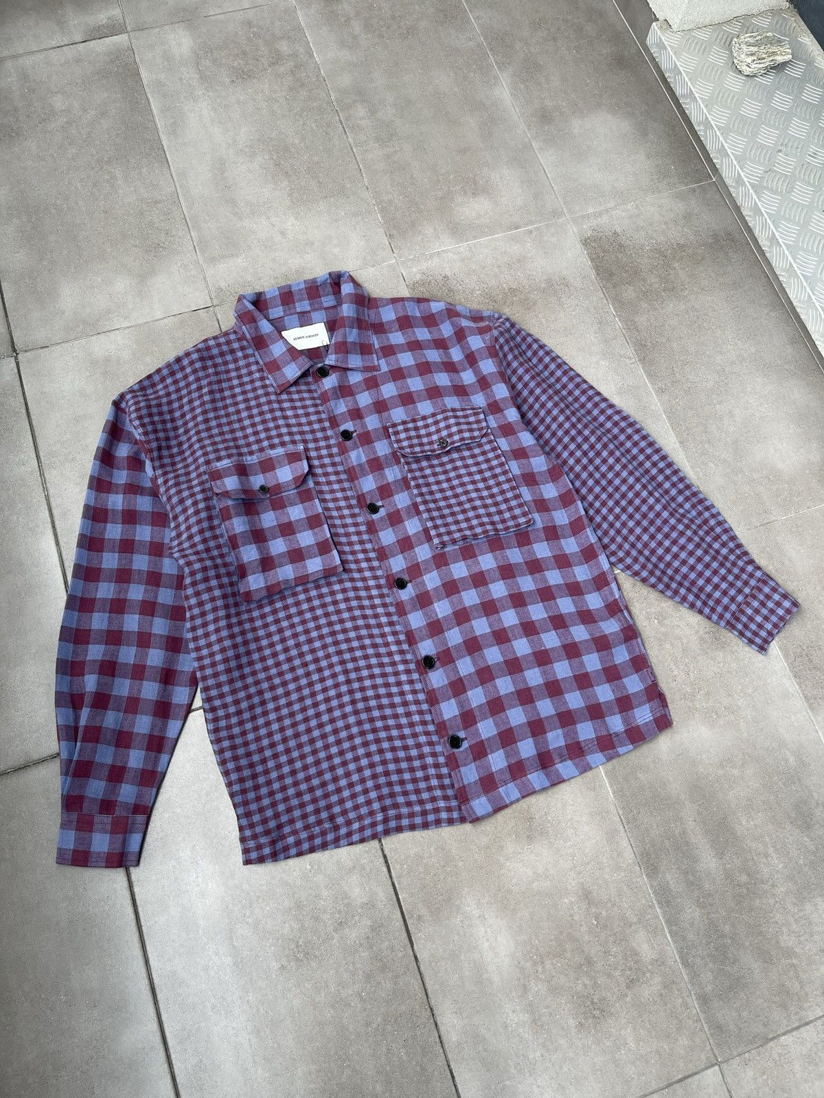 Henrik Vibskov !DS! SS22 Henrik Vibskov Mixed Purple Checks Shirt Size US L / EU 52-54 / 3 - 6 Thumbnail
