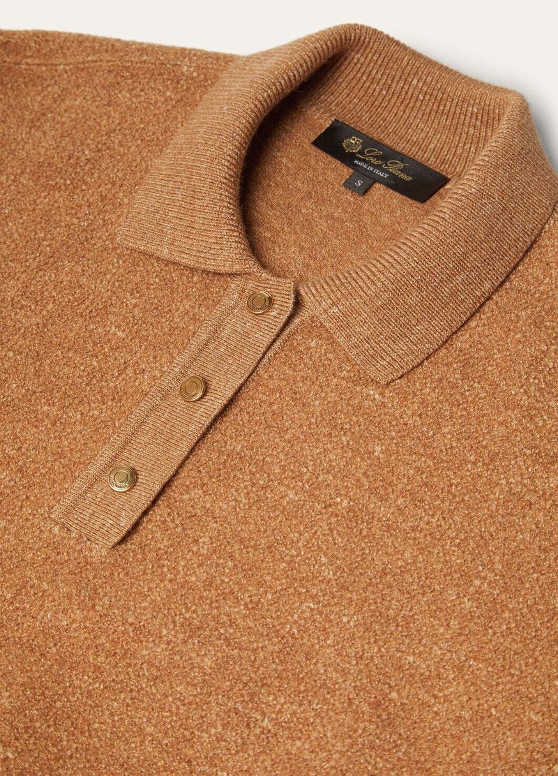 Loro Piana o1srvl11e0526 FAP0392 Cellina Polo Shirt in Camel Size S / US 4 / IT 40 - 7 Thumbnail