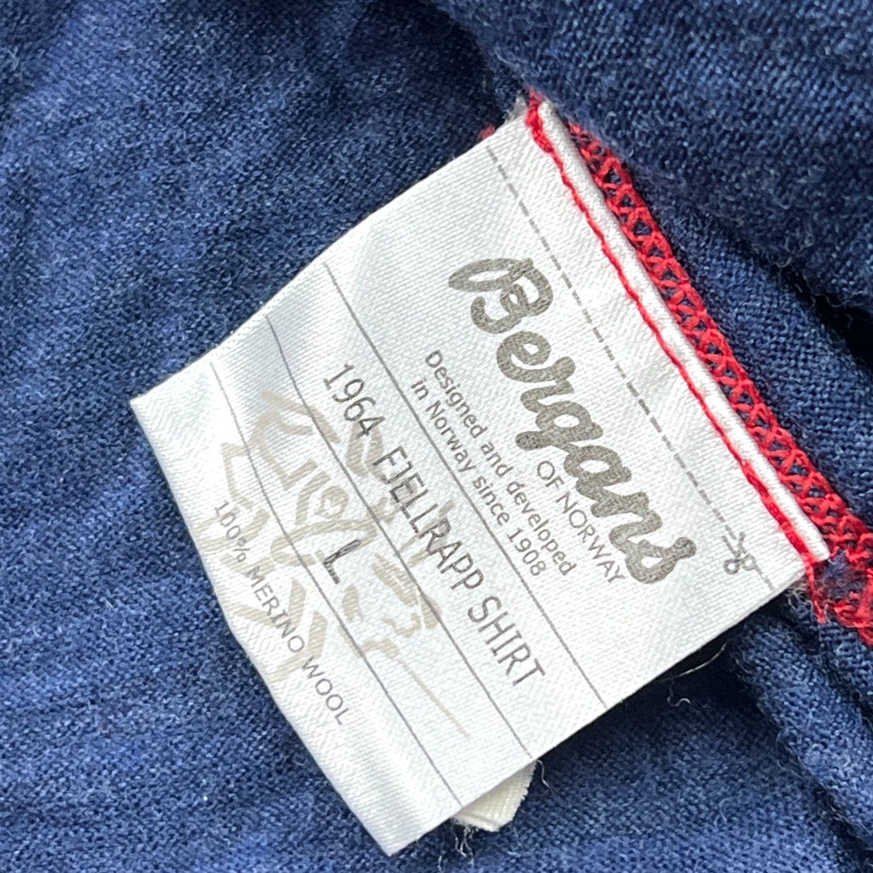 Layer 8 Bergans Norway Layer Shirt Mens Large 100% Merino Wool Outdoor Hiking Blue Size US L / EU 52-54 / 3 - 5 Thumbnail