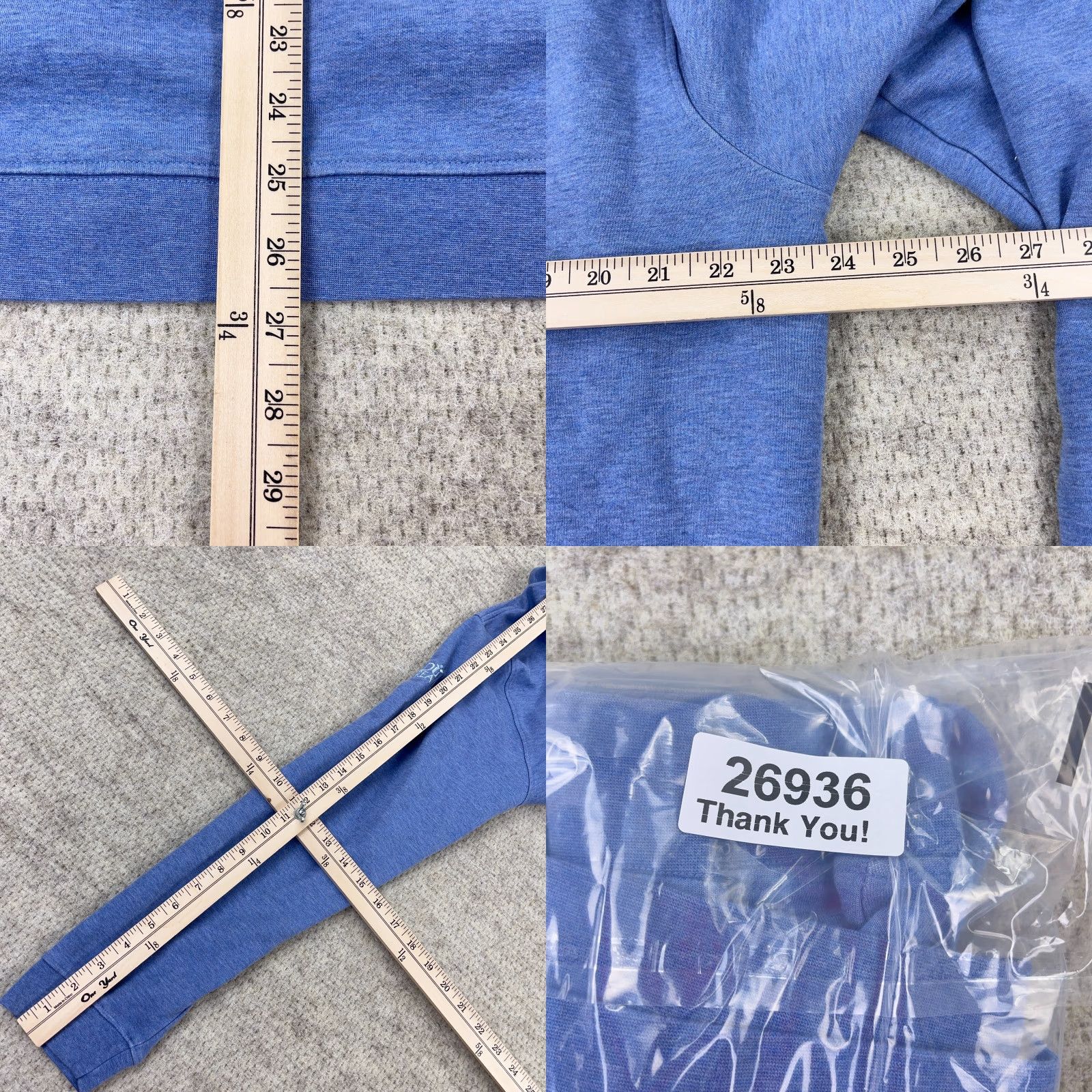 johnnie-O Jonnie-O Sweater Men XL Light Blue Pullover Quarter Zip Sweatshirt Golf Cotton Shirt Size US XL / EU 56 / 4 - 8 Thumbnail