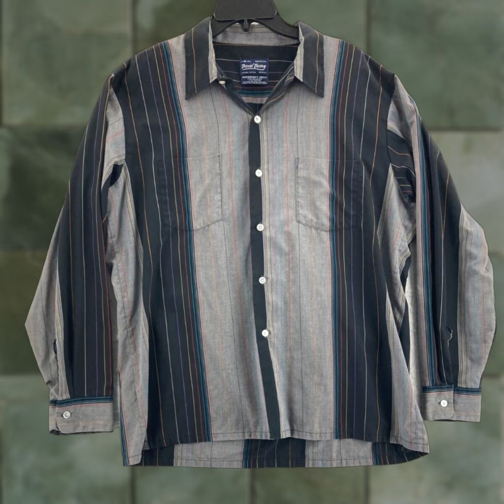 Vintage Mens USA Made Long Sleeve Shirt David Barry XL Size US XL / EU 56 / 4 - 1 Thumbnail