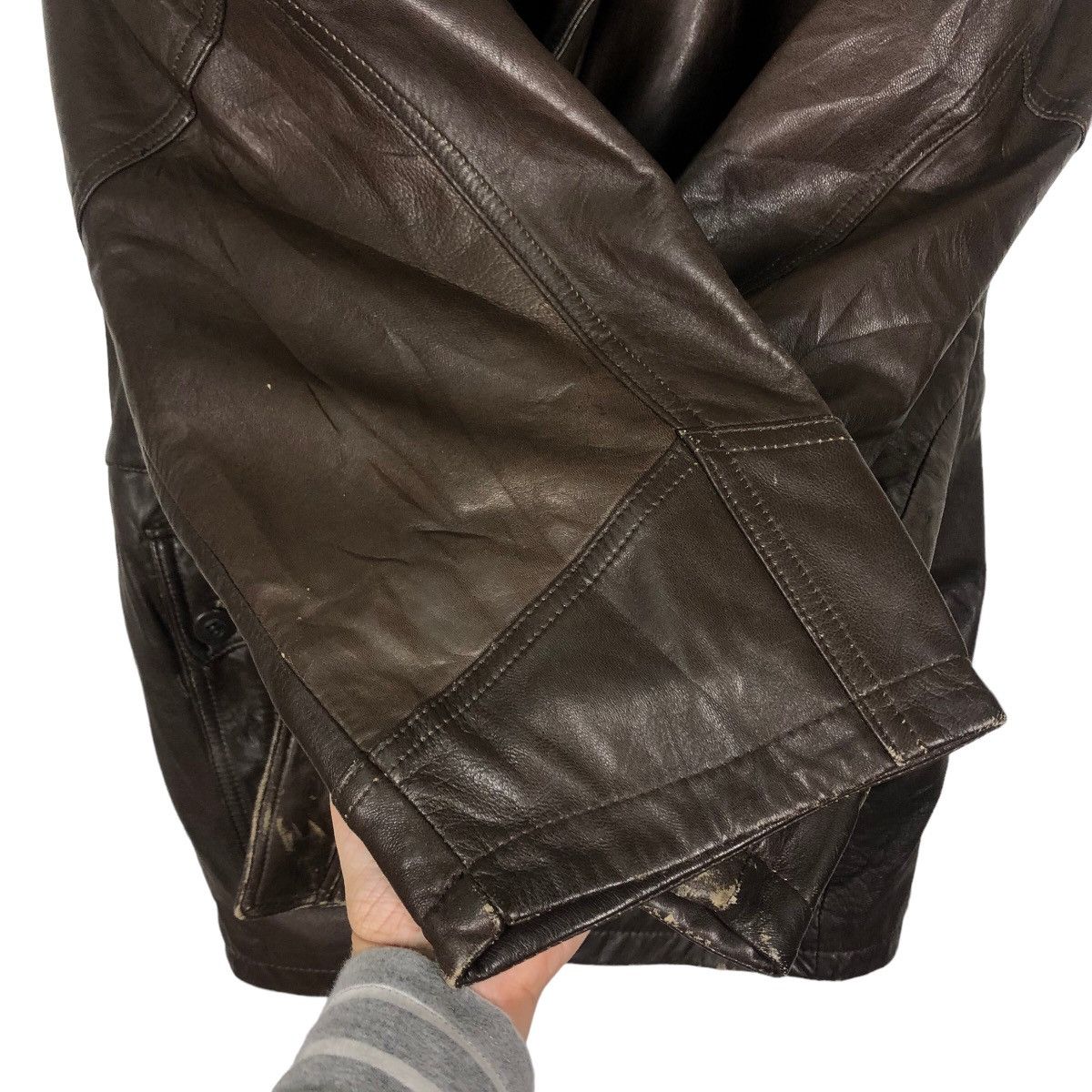 Japanese Brand 🔥90’s Biker Genuine Leather Jacket Allen Jolly Issey Miyake Size US L / EU 52-54 / 3 - 12 Thumbnail