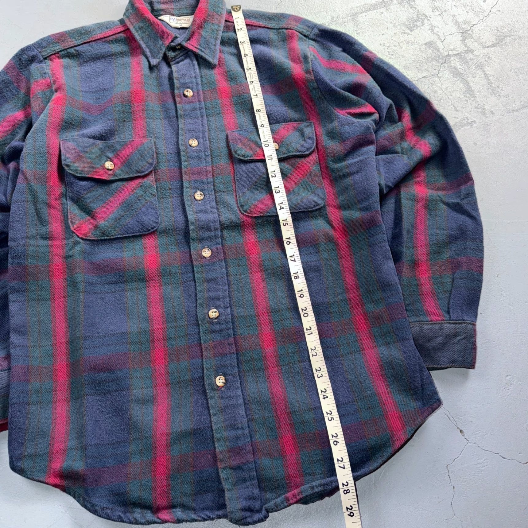Vintage VINTAGE Five Brother Shirt Mens M Shadow Plaid Flannel USA Red Green 1980s 80s Button-Up Size US M / EU 48-50 / 2 - 3 Thumbnail