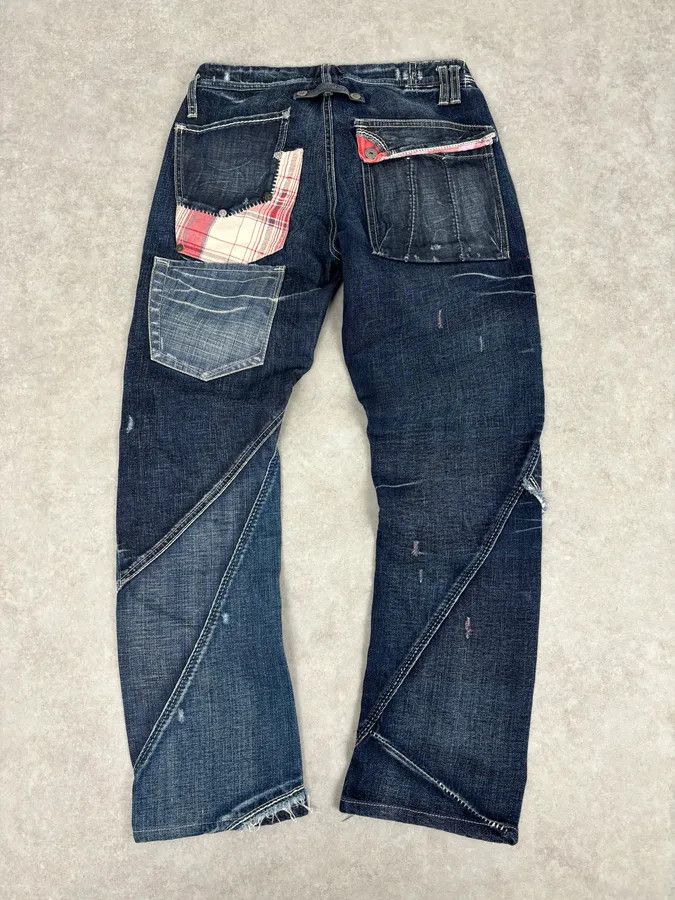 Marithe + Francois Girbaud 2000s Marithé + François Girbaud Multi-Patchwork Design Blue Denim Jeans Size 26" / US 2 / IT 38 - 6 Thumbnail