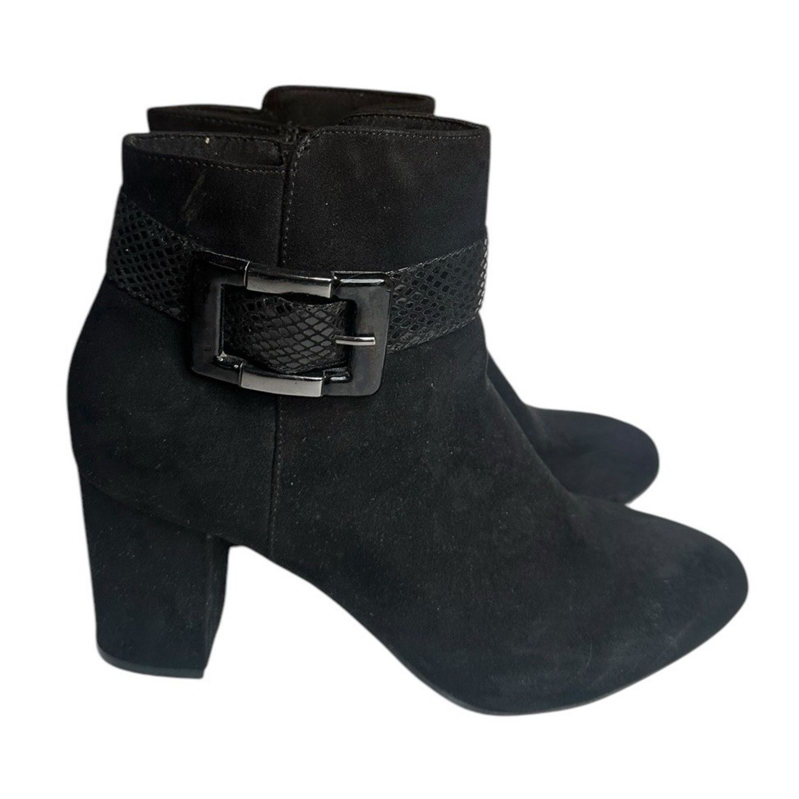 London Fog London Fog Black Ankle Booties Heeled Boots Buckle 8M Size US 8 / IT 38 - 1 Thumbnail