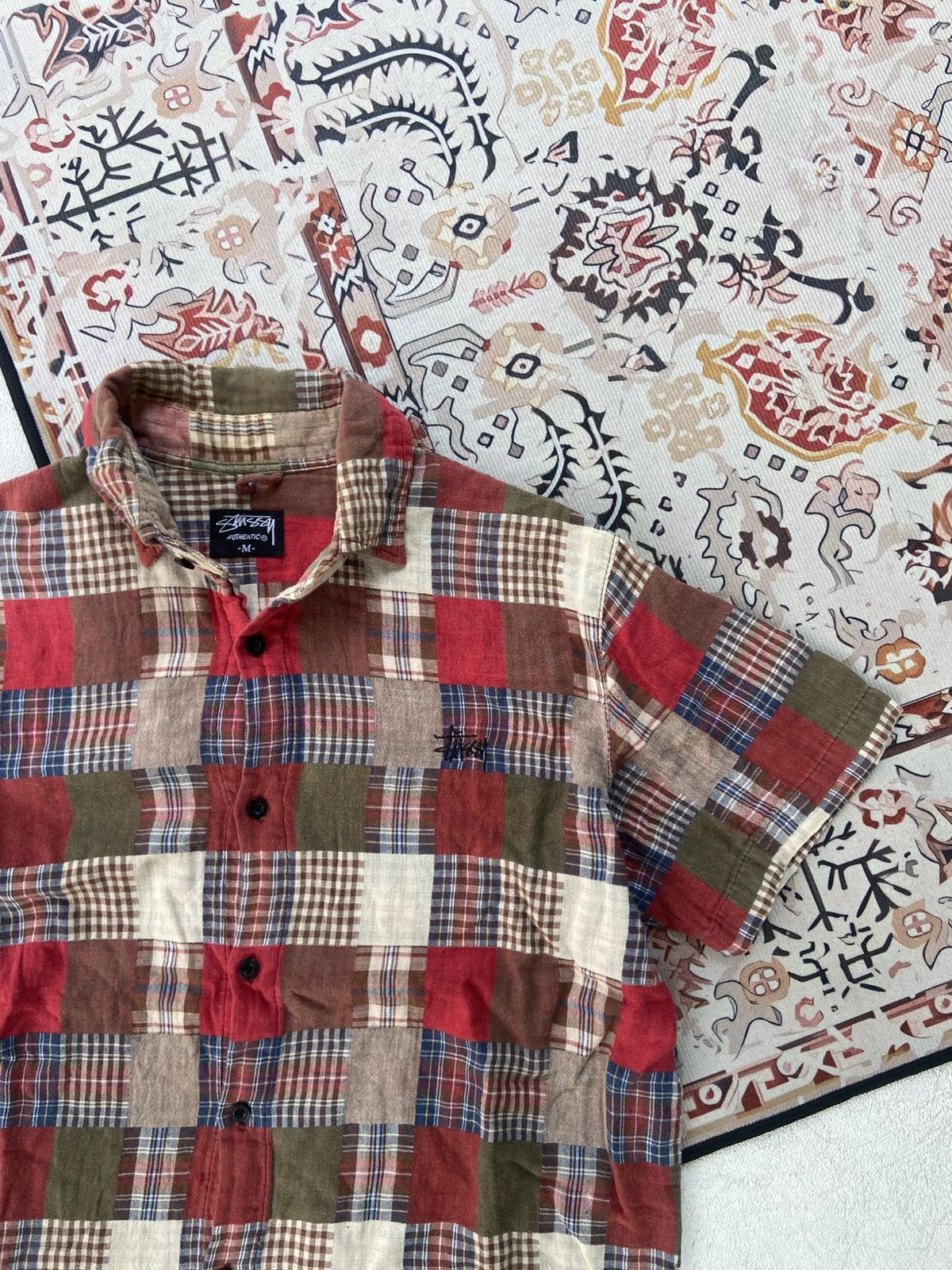 Vintage Vintage Stussy Patchwork tartan shirt Size US M / EU 48-50 / 2 - 3 Thumbnail