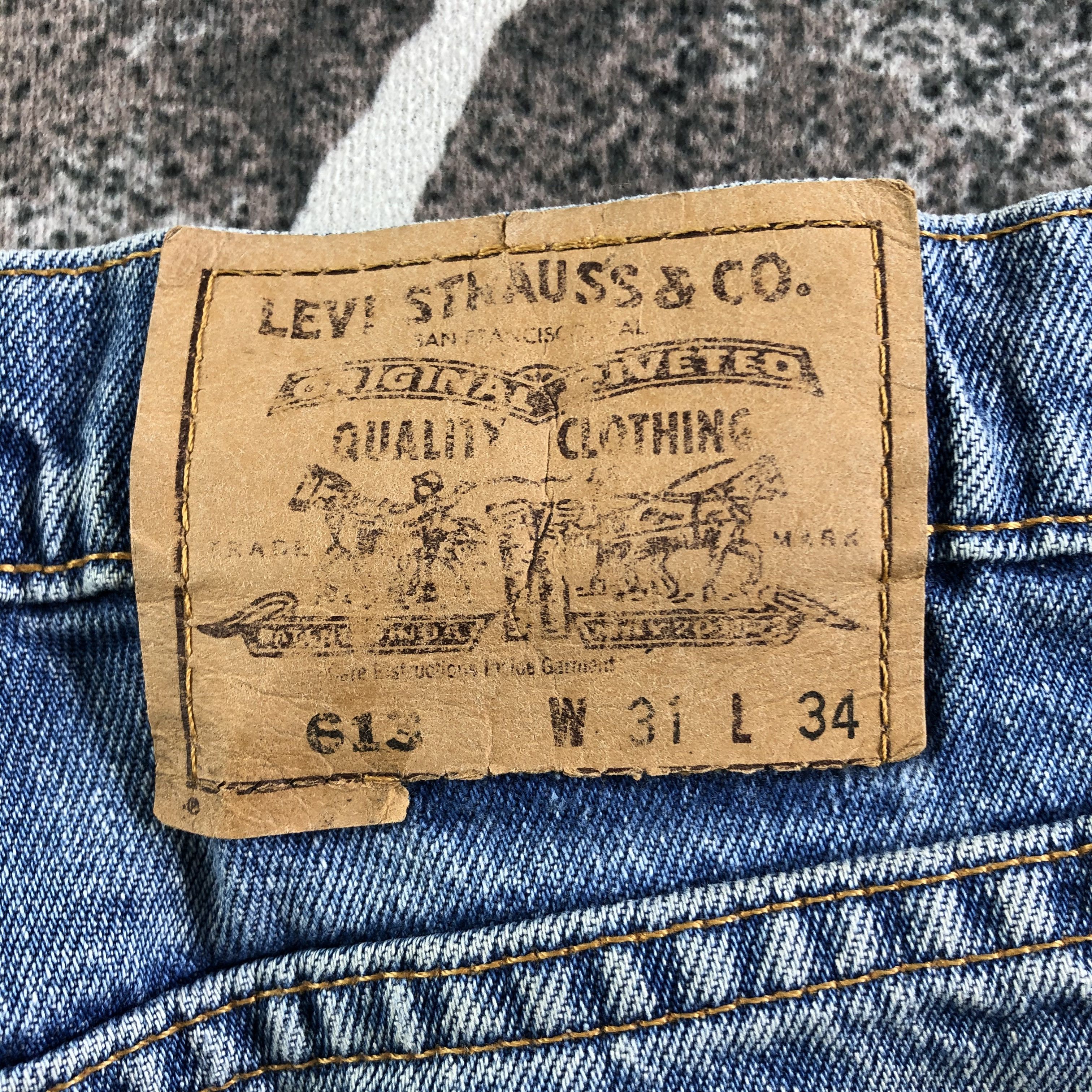 Levi's Vintage Levis 613 Jeans Faded Blue Denim KJ2985 Size US 29 - 5 Thumbnail