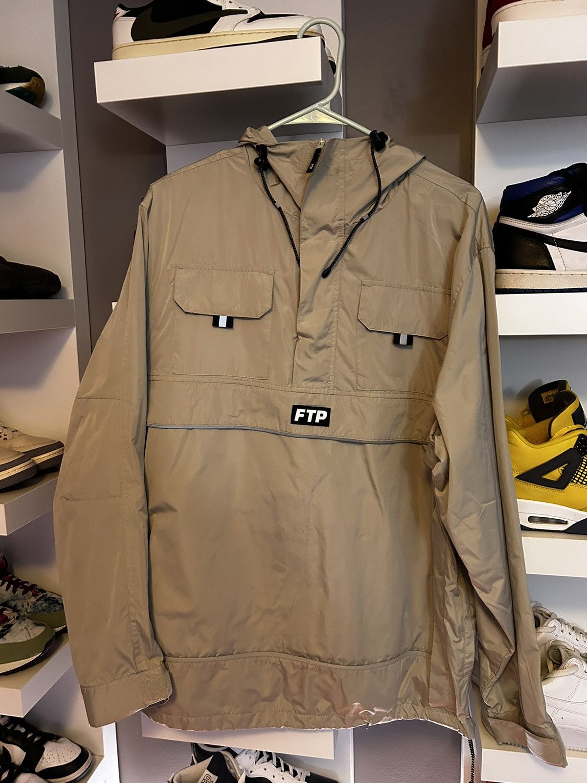 image of Fuck The Population x Hype Ftp Khaki Anorak Ss22 Size L Secret Compartments, Men's