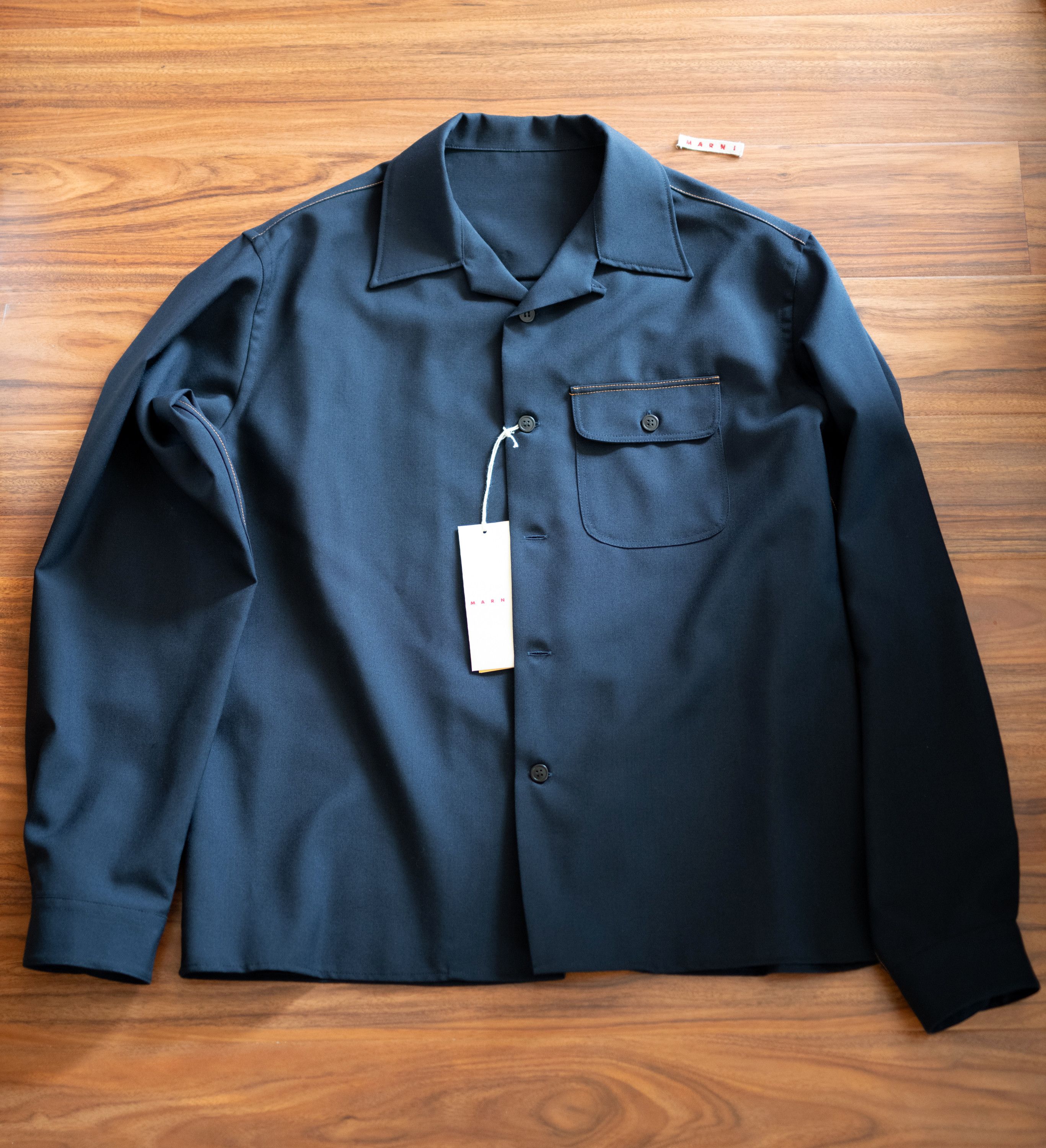 Marni $775 Marni Wool Camp Collar Shirt Size 52 Made in Italy Size US L / EU 52-54 / 3 - 3 Thumbnail