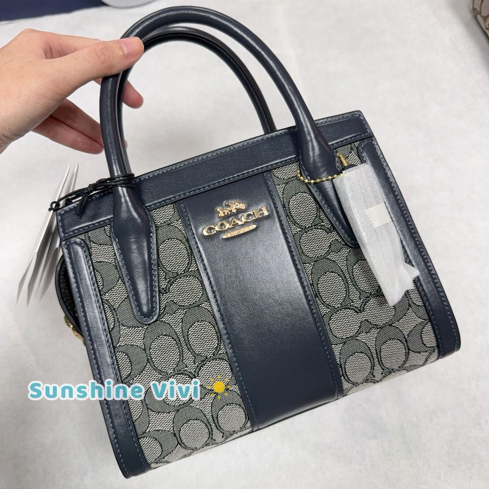 Coach NWT Coach Andrea Carryall Bag Signature Navy/Midnight CT766 Size ONE SIZE - 14 Thumbnail