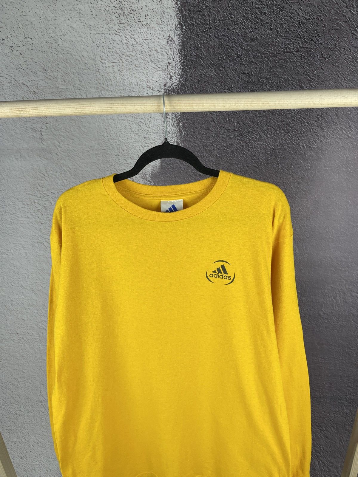 Adidas Adidas logo vintage 90s made in USA yellow long sleeve tee Size US M / EU 48-50 / 2 - 2 Thumbnail