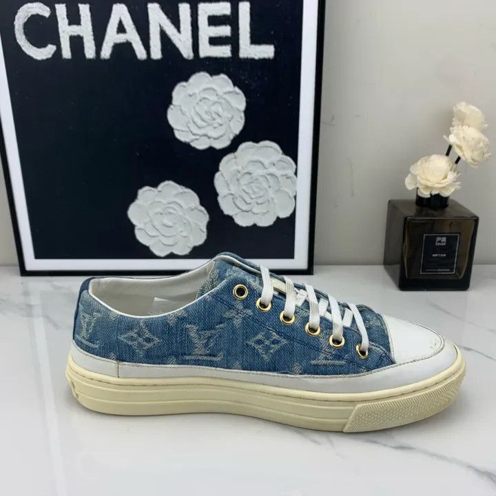 Louis Vuitton Louis Vuitton Stylish Denim Low-top Sneakers -2508 Size US 5 / IT 35 - 8 Thumbnail