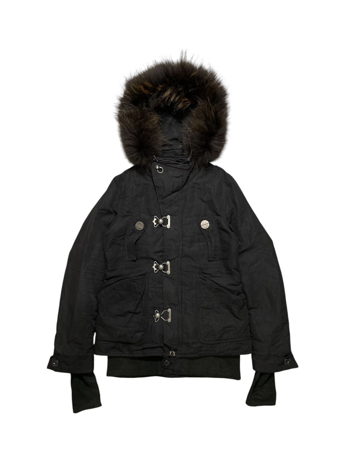 Japanese Brand × Vintage Sly Military Studded Fur Jacket lgb style