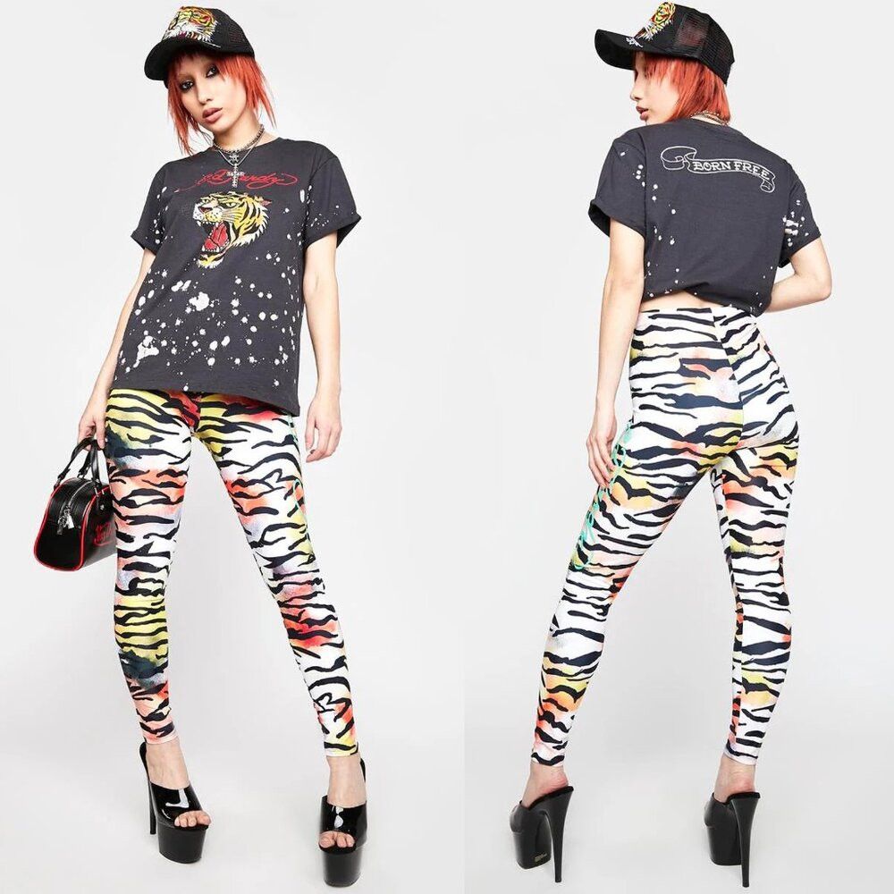 Ed Hardy NWT New Ed Hardy Spandex Tiger Leggings Size S Size 28" / US 6 / IT 42 - 1 Thumbnail