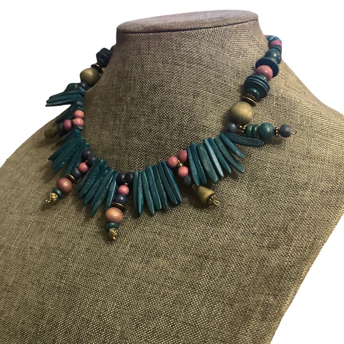 Vintage Vintage wooden bead tribal necklace Size ONE SIZE - 4 Thumbnail