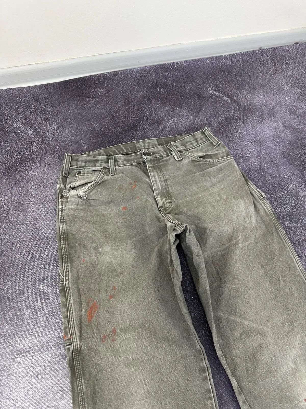Dickies × Vintage Vintage Dickies Denim Hype Olive Work Baggy Pants Jeans Size US 34 / EU 50 - 9 Thumbnail