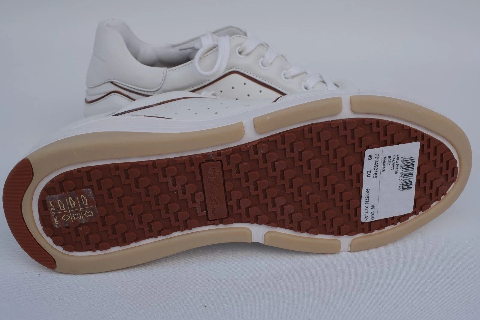 Loro Piana NEW Loro Piana White Leather Low-Top Trainers Size US 7 / EU 40 - 5 Thumbnail