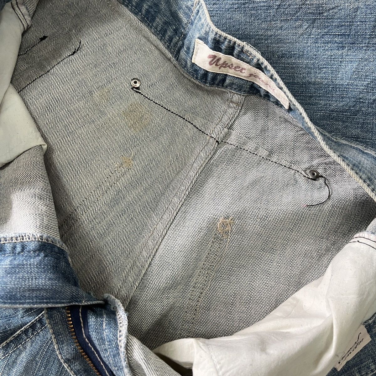 If Six Was Nine × The Upsetter Booty Cut Flare Distressed Denim Jeans Size US 32 / EU 48 - 15 Thumbnail