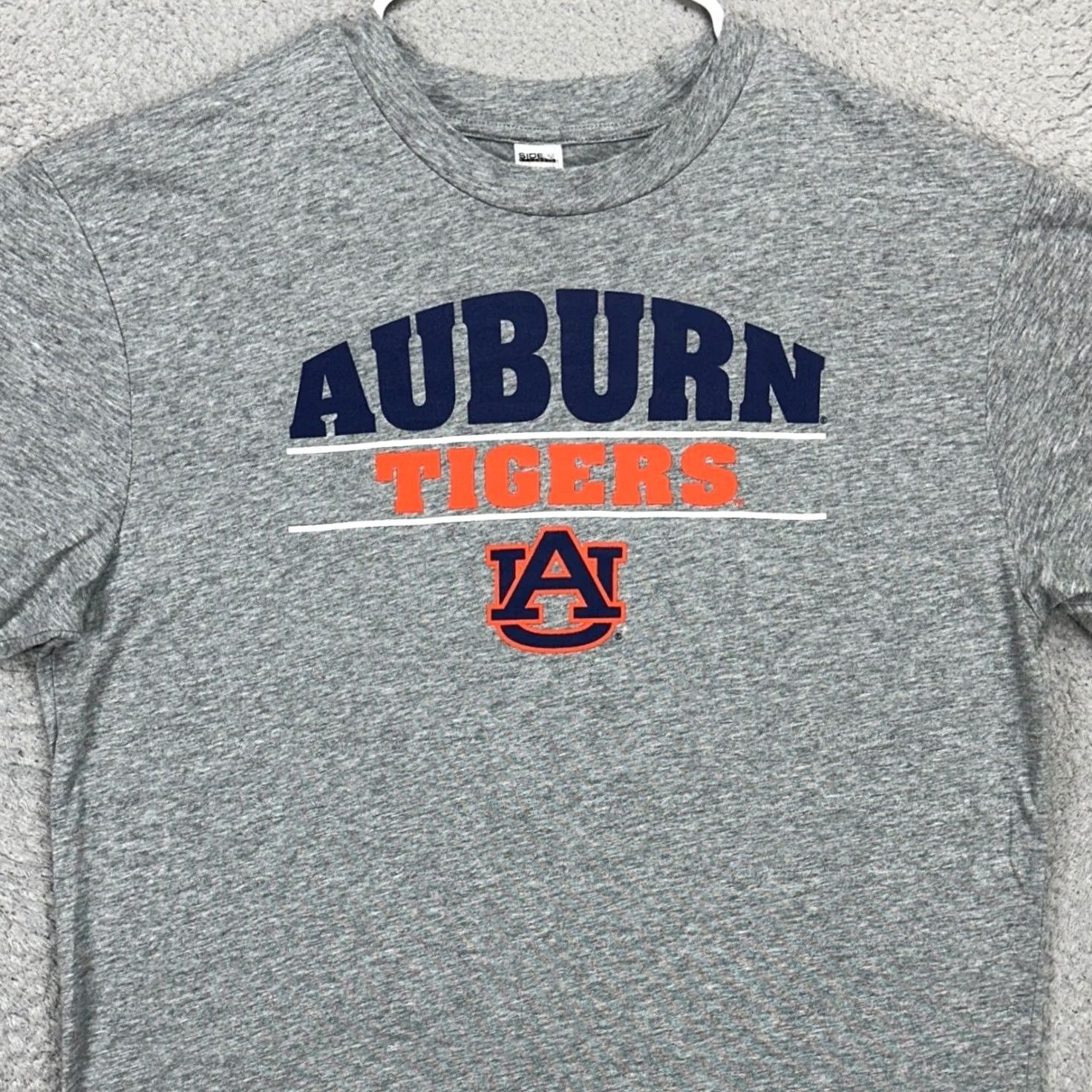 Vintage Auburn Tigers Sideline Apparel T-Shirt Mens Large Grey Short Sleeve Crew Neck Breathable Polyester Cotton Health Description not needed? Size US L / EU 52-54 / 3 - 2 Thumbnail