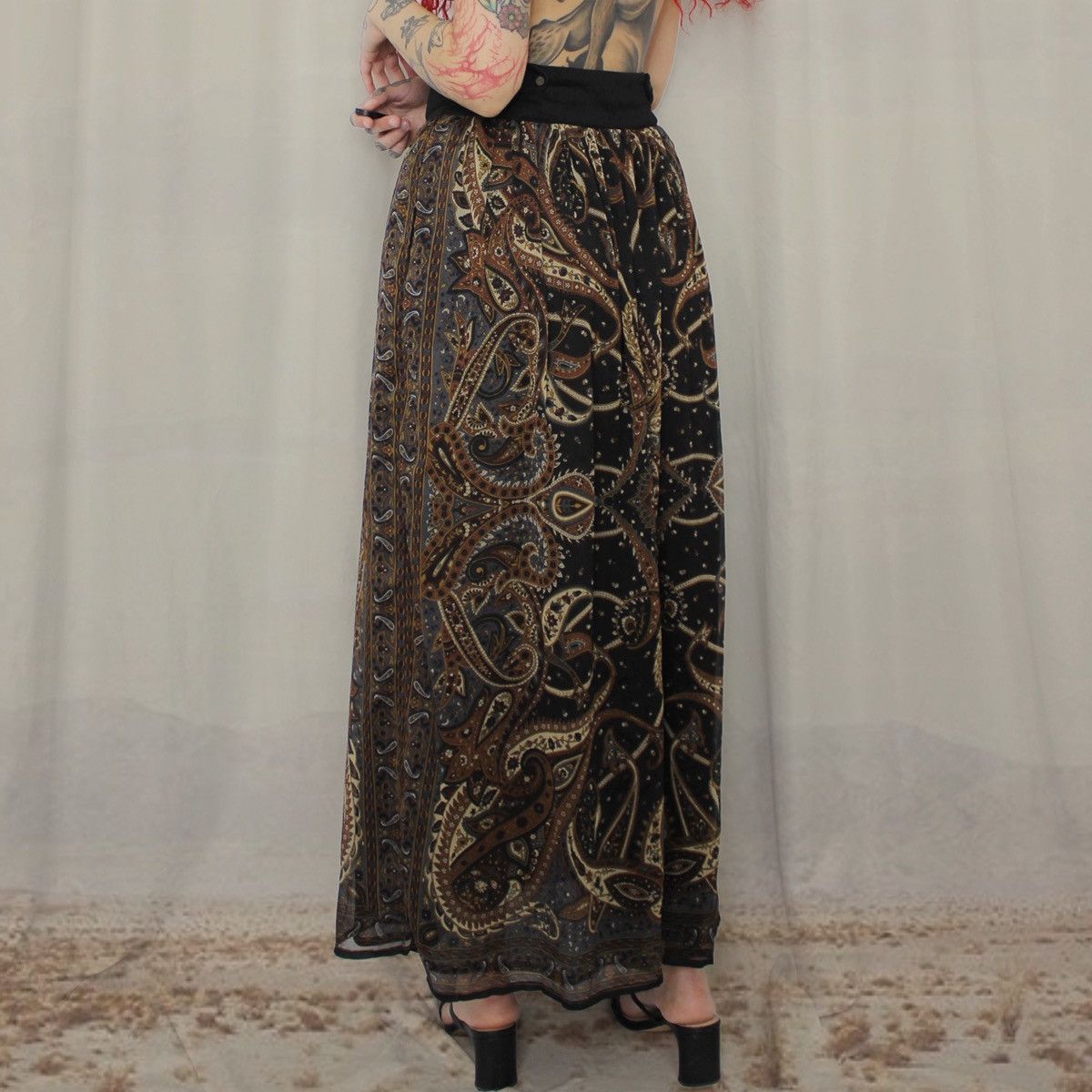 Other 🏺BLACK PAISLEY MAXI SKIRT🏺 Size 27" / US 4 / IT 40 - 3 Thumbnail