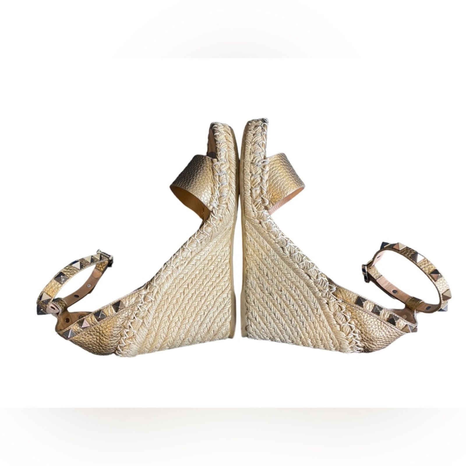 Valentino Valentino Pyramid Studded Espadrille Wedge Heel Sandals 37 Size US 7 / IT 37 - 4 Thumbnail