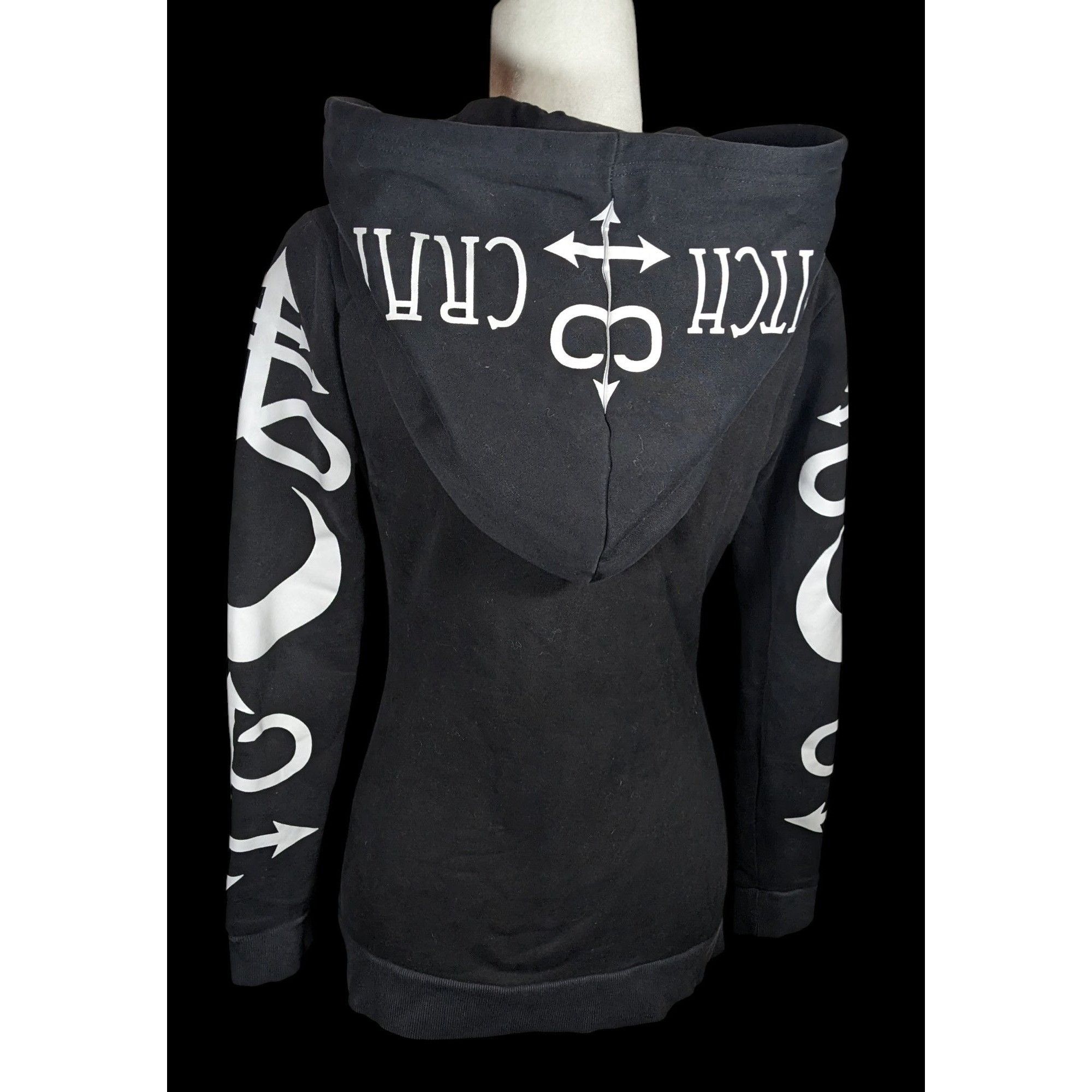 Other Restyle Gothic Witch Occult Symbol Black Zip Hoodie Size S / US 4 / IT 40 - 2 Thumbnail