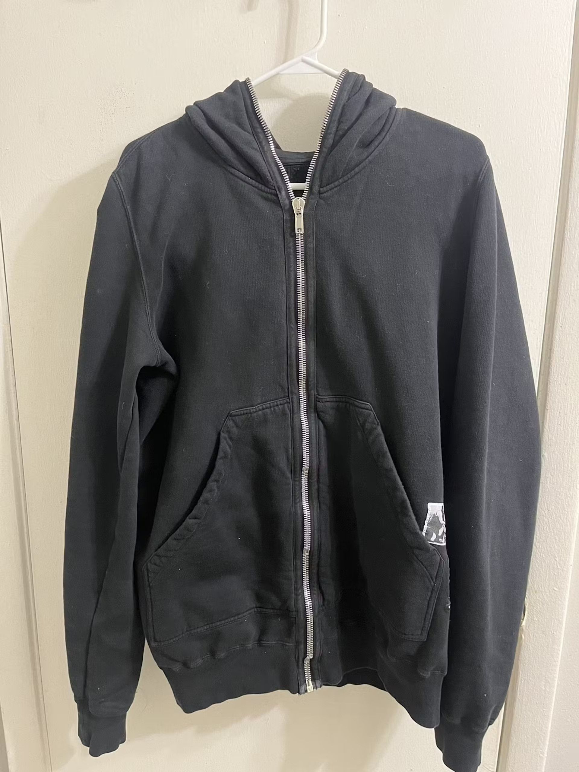 image of Rick Owens Darkshadow Gimp Hoodie in Black, Men's (Size Large)