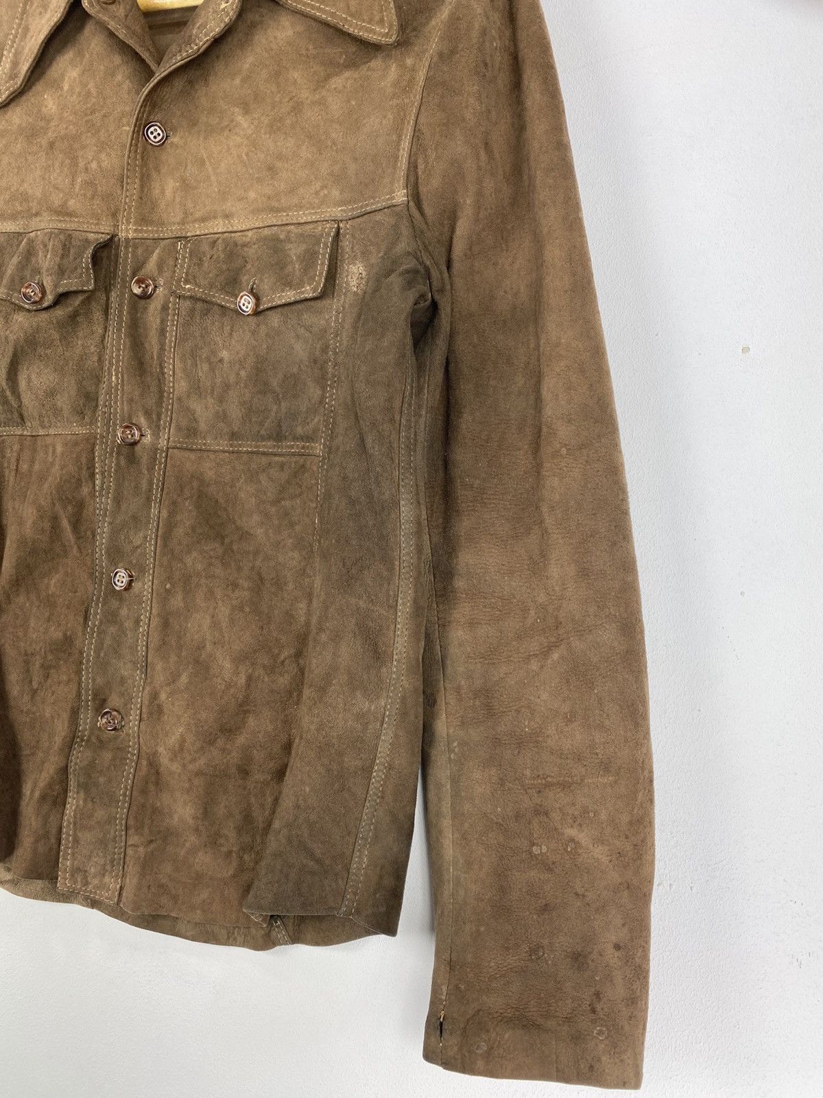 Japanese Brand Vintage 70’s Suede Leather Brown Jacket Button Up Size US XS / EU 42 / 0 - 3 Thumbnail