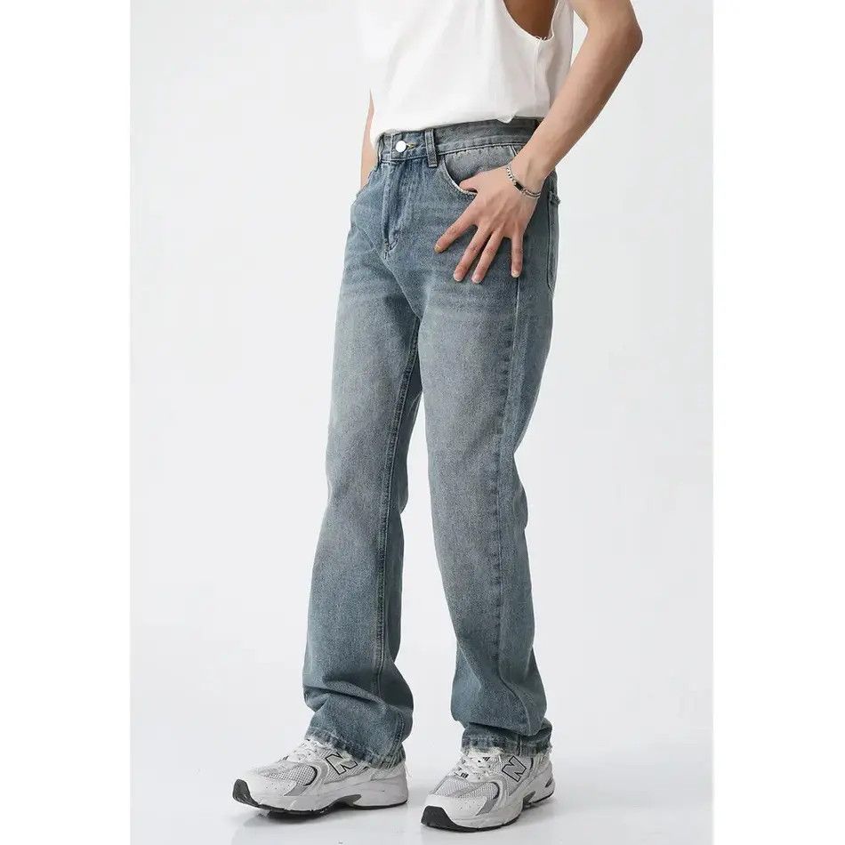 Japanese Brand Retro micro flared straight leg loose jeans Size US 32 / EU 48 - 2 Thumbnail