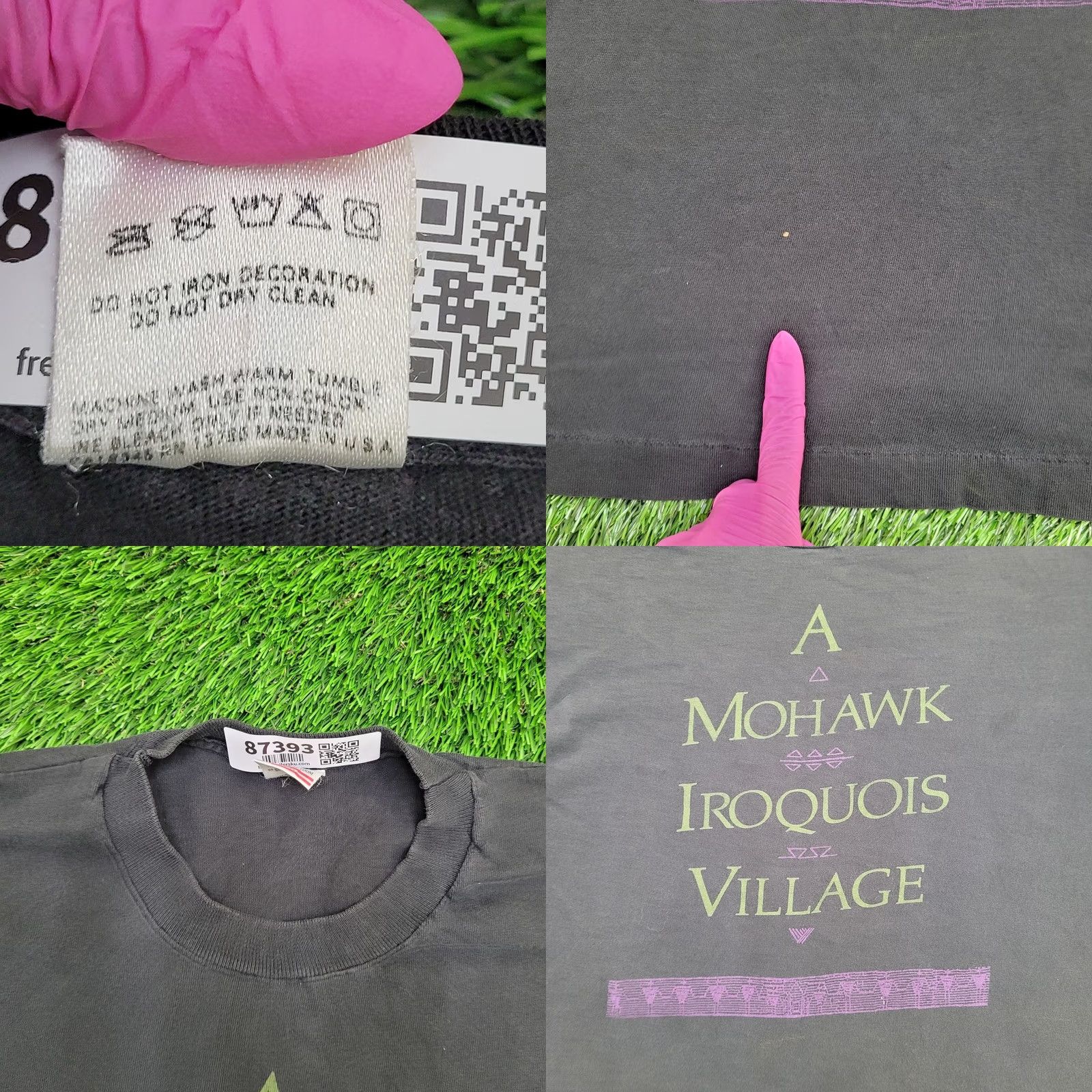 Fruit Of The Loom VINTAGE Mohawk Iroquois Village Shirt Large 21x26 New-York Shirt Mens 90s Graphic Tee C Size US L / EU 52-54 / 3 - 8 Thumbnail