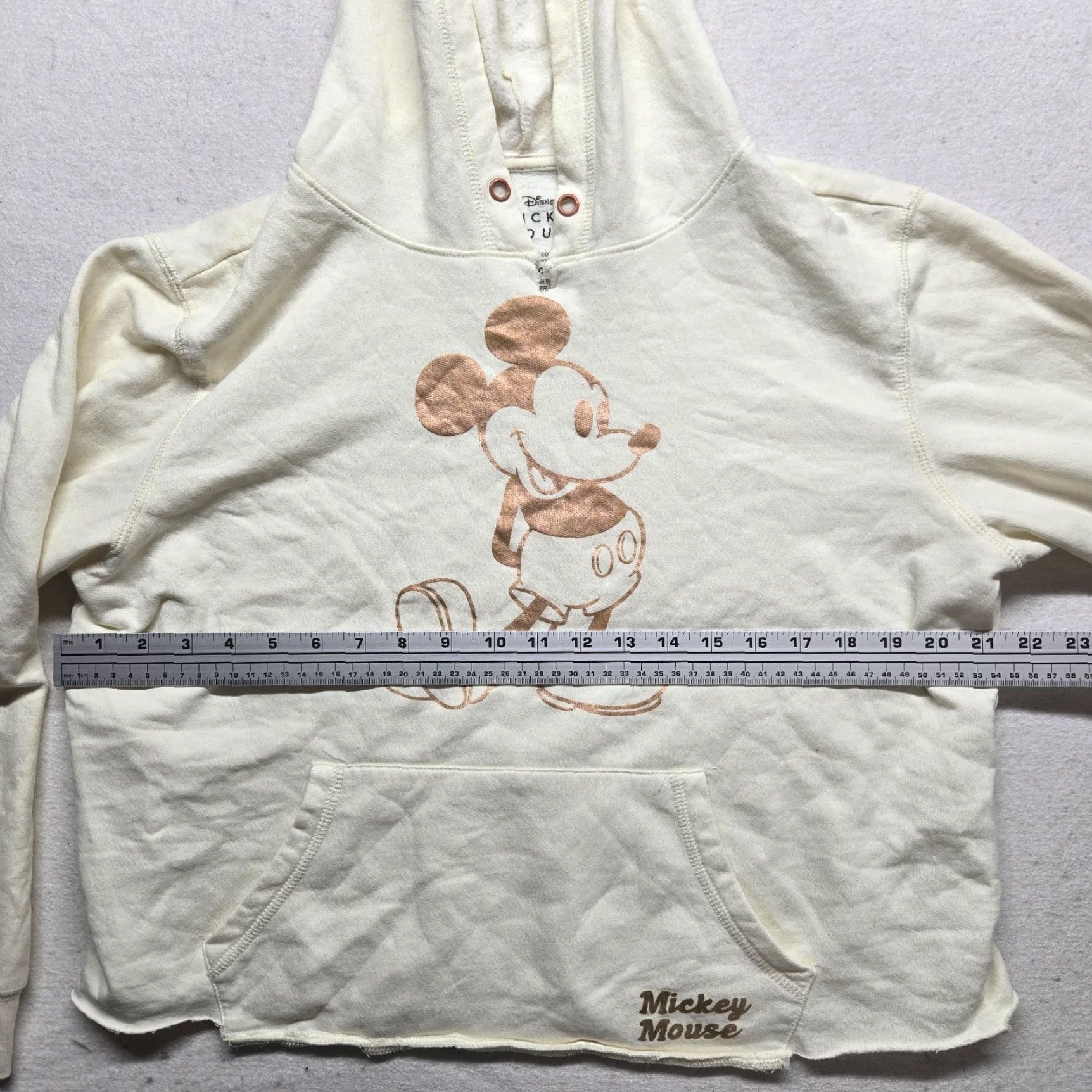 Disney Disney Mickey Mouse Crop Top Hoodie Sweatshirt Women’s XL Ivory Pullover Sweatshirt Disney Size XL / US 12-14 / IT 48-50 - 4 Thumbnail