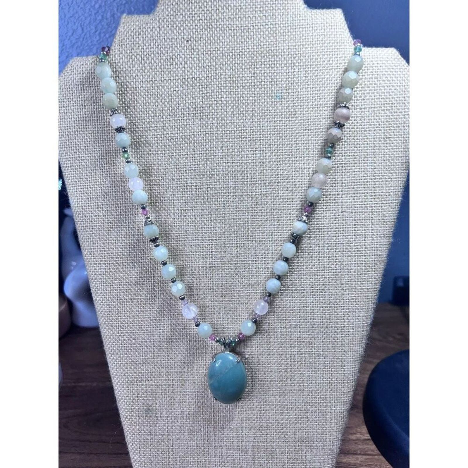 Other Jadeite Tourmaline .925 Findings & Spacers Pendent Necklace Size ONE SIZE - 9 Thumbnail