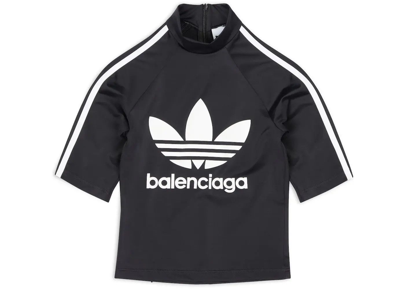 o1la1rc1a0924 Short Sleeve Athletic Top in Black/White